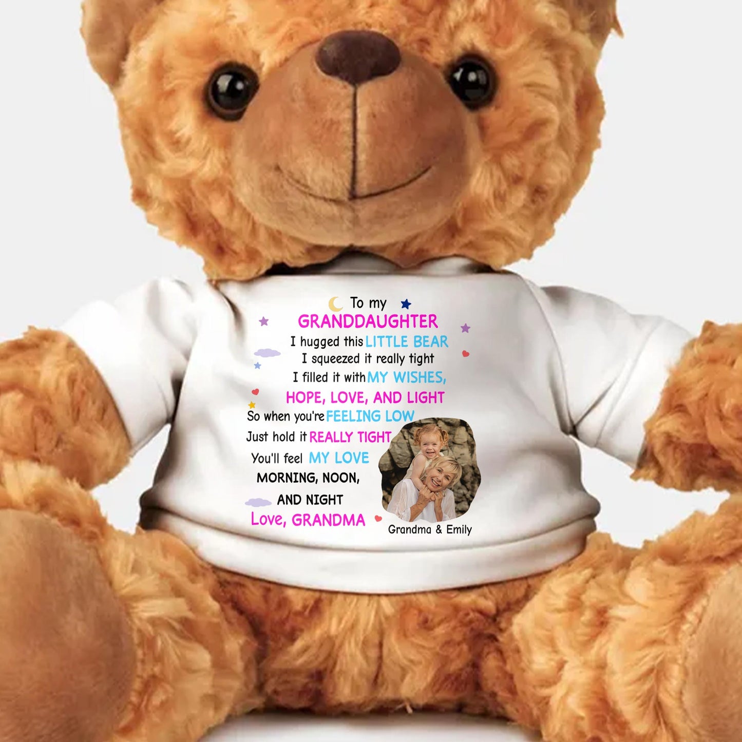 To My Granddaughter, I Hugged This Little Bear, Stars