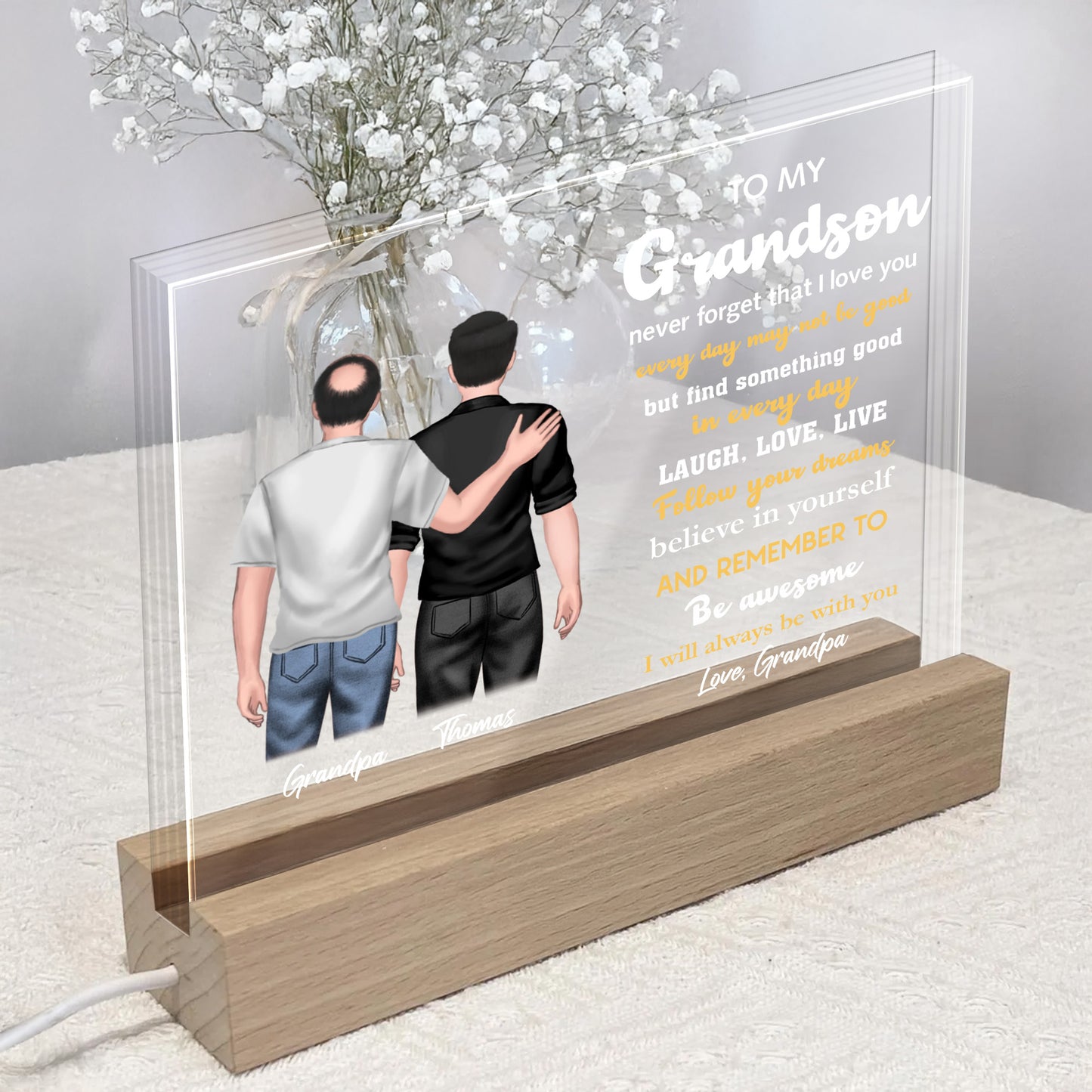 To My Grandson, Never Forget That I Love You, Two People Holding Hands