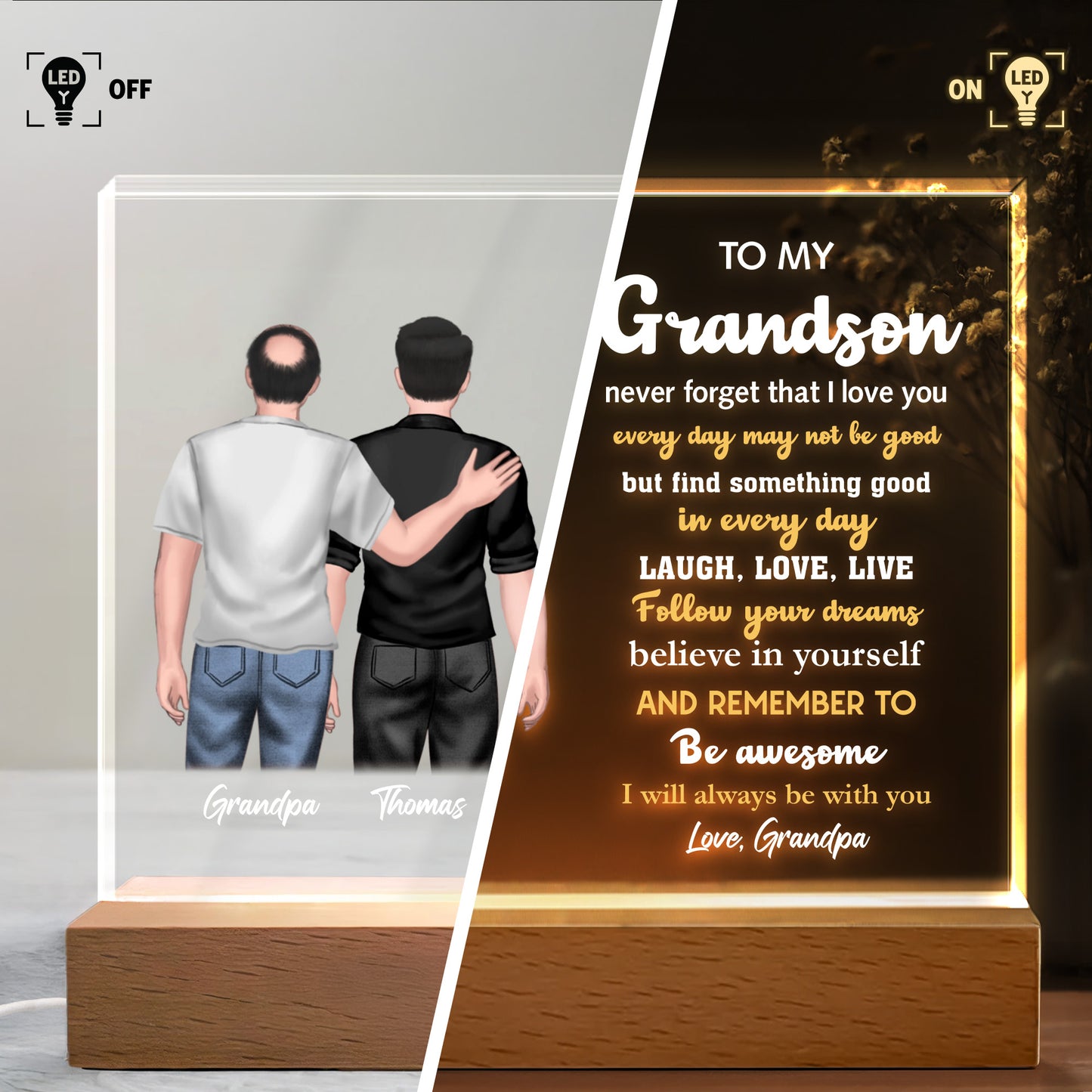 To My Grandson, Never Forget That I Love You, Two People Holding Hands