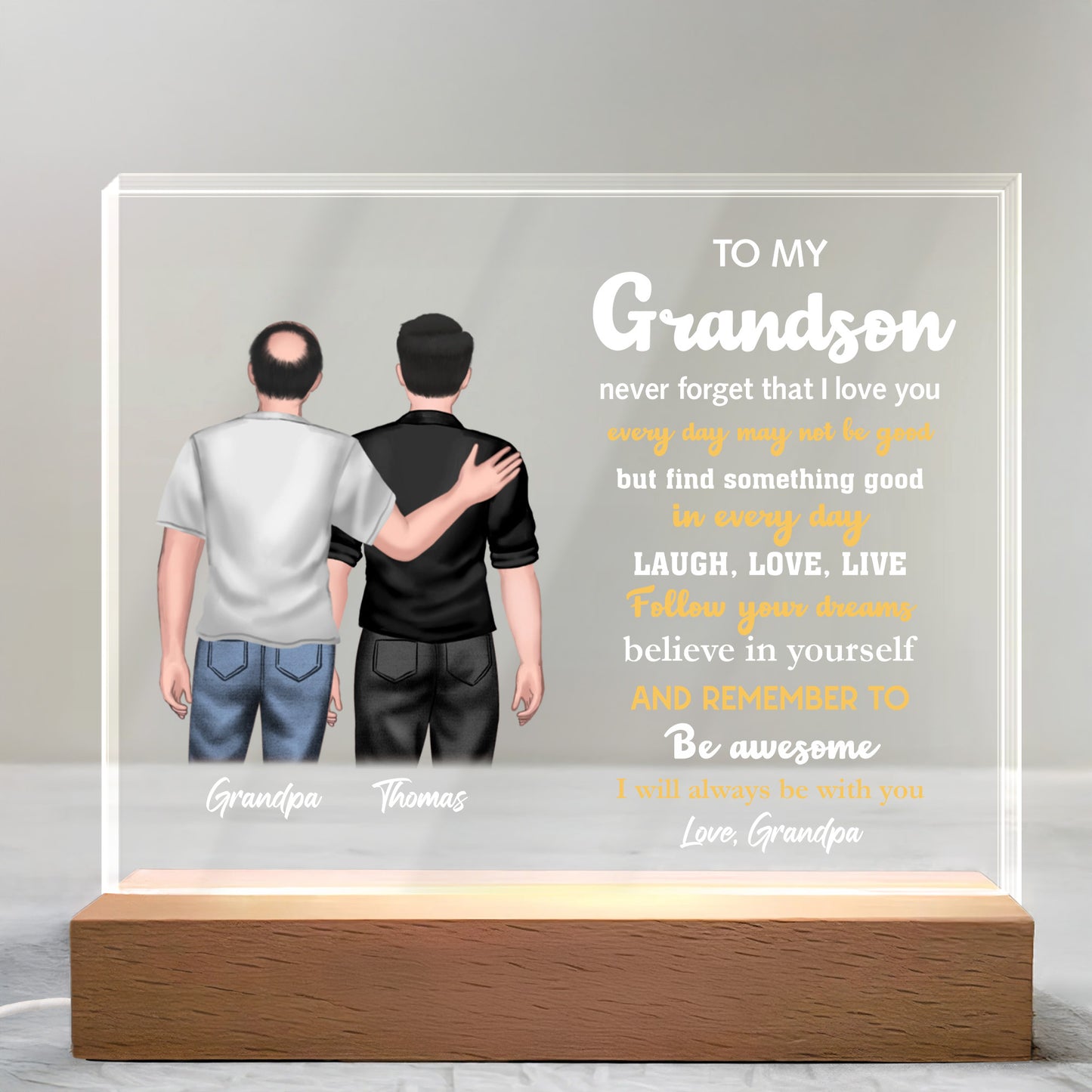 To My Grandson, Never Forget That I Love You, Two People Holding Hands