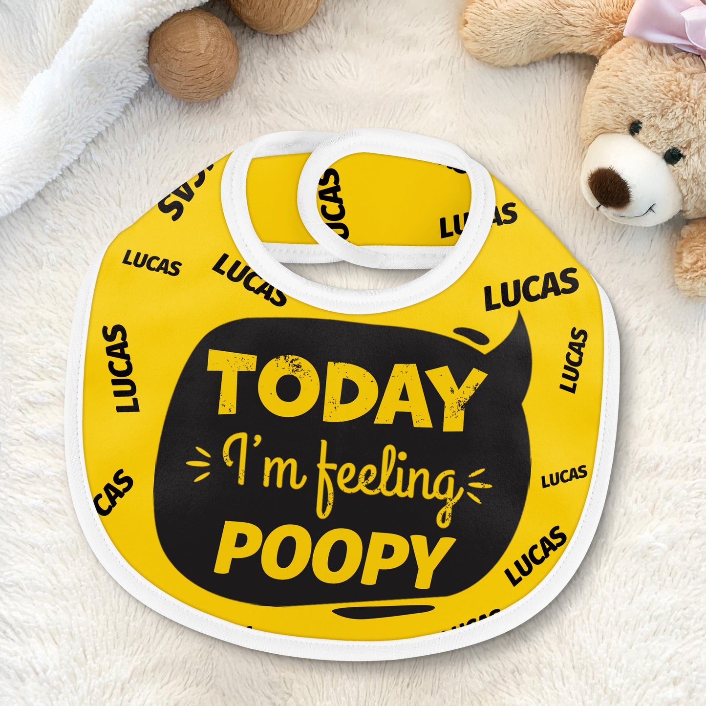 Today I'm Feeling Poopy, Smiling Poop Emoji Bib