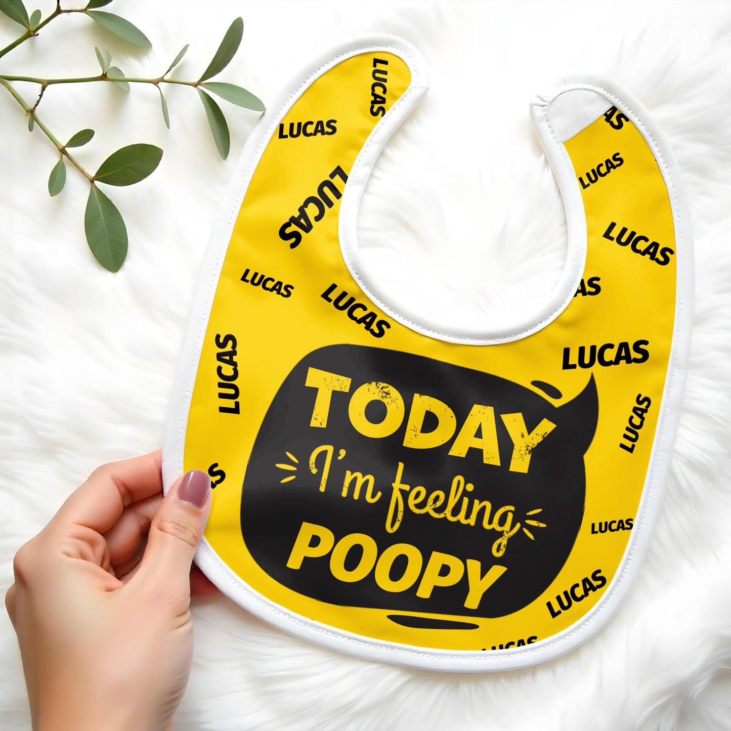 Today I'm Feeling Poopy, Smiling Poop Emoji Bib