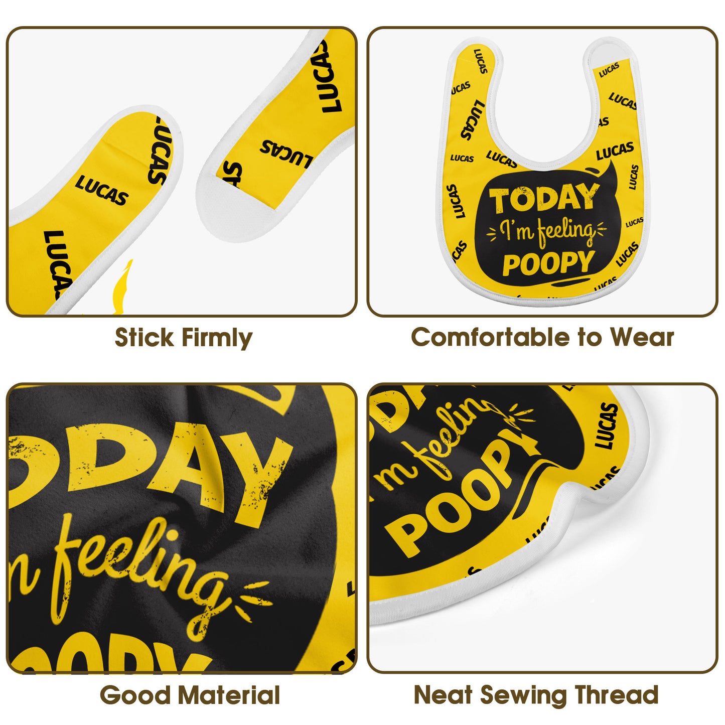 Today I'm Feeling Poopy, Smiling Poop Emoji Bib