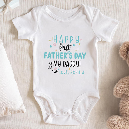 Happy First Father's Day As My Daddy, Stars And Hearts