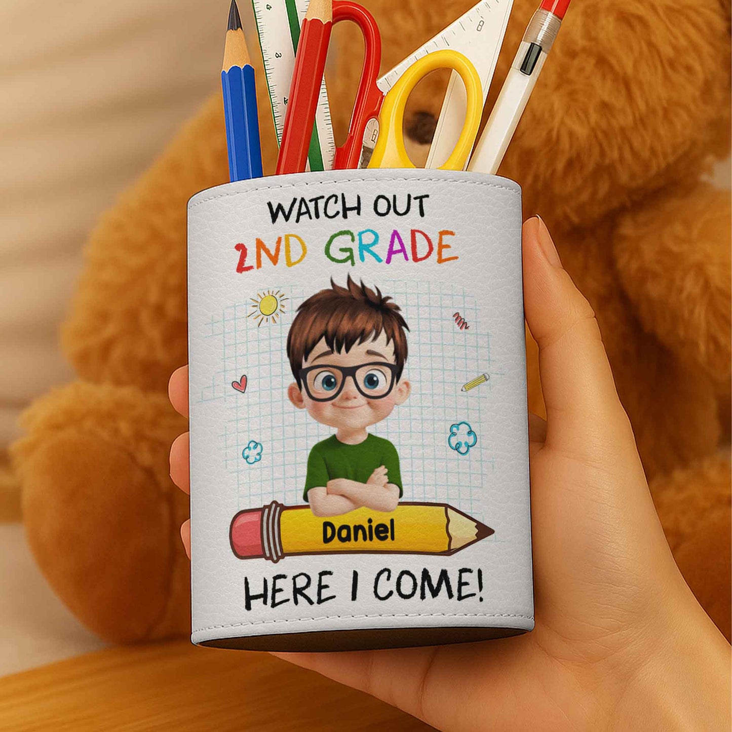 Watch Out 2nd Grade Here I Come With Boy And School Supplies