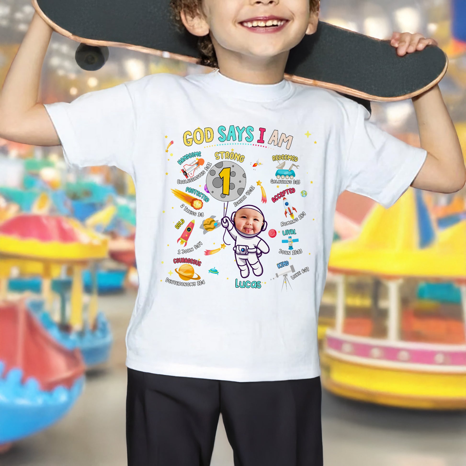 God Says I Am Strong, Redeemed Baby T-Shirt