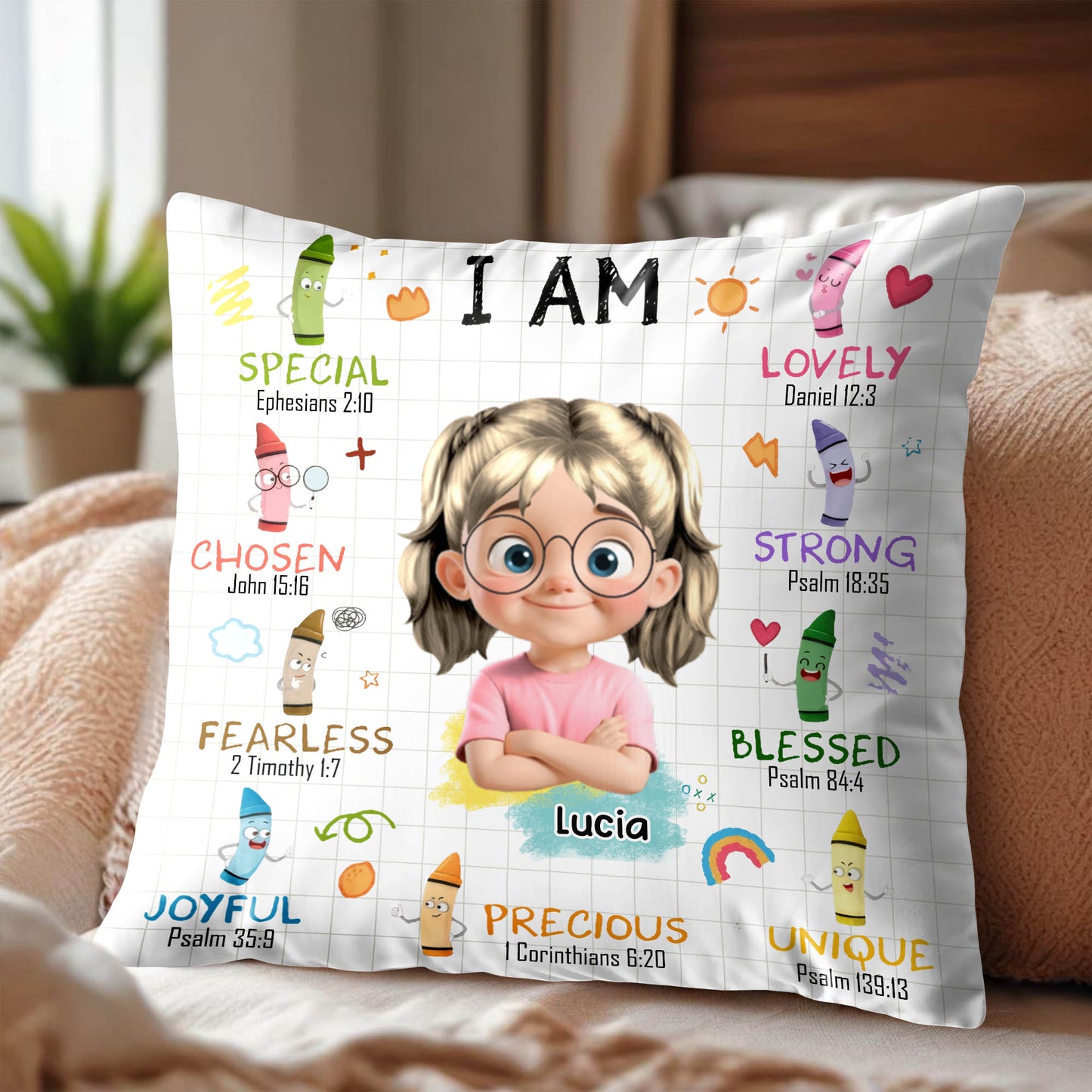 I Am Special, Chosen, Fearless, Lovely Pillow