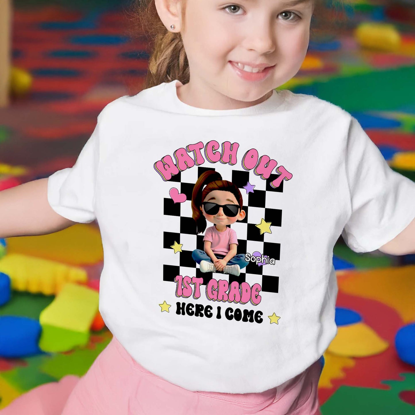 Watch Out Here I Come Cartoon Kid T-Shirt - Personalized Custom Youth T-shirt - GRK076_WYOU
