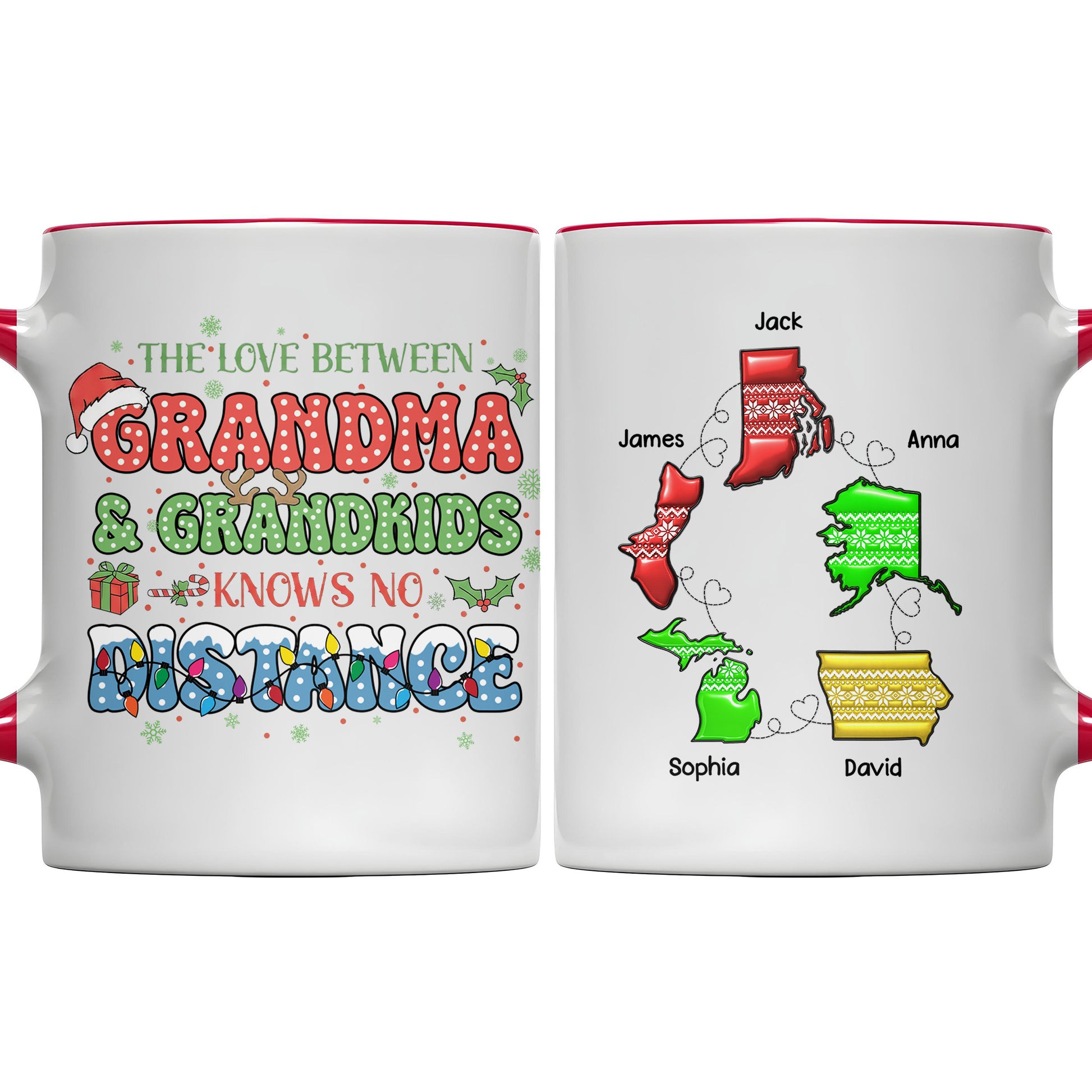 The Love Between Grandma And Grandkids, Christmas Mug