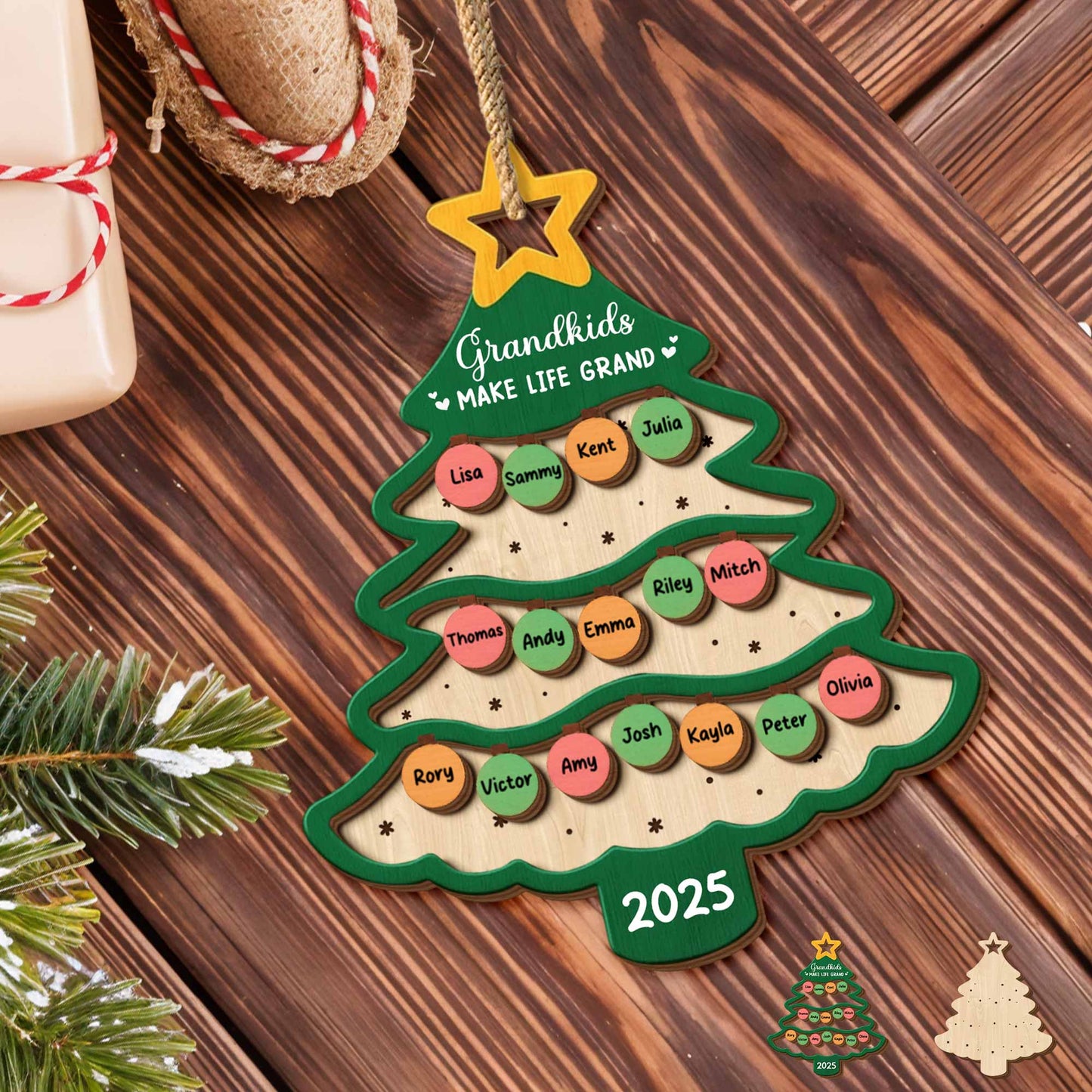 Grandkids Make Life Grand Christmas Tree