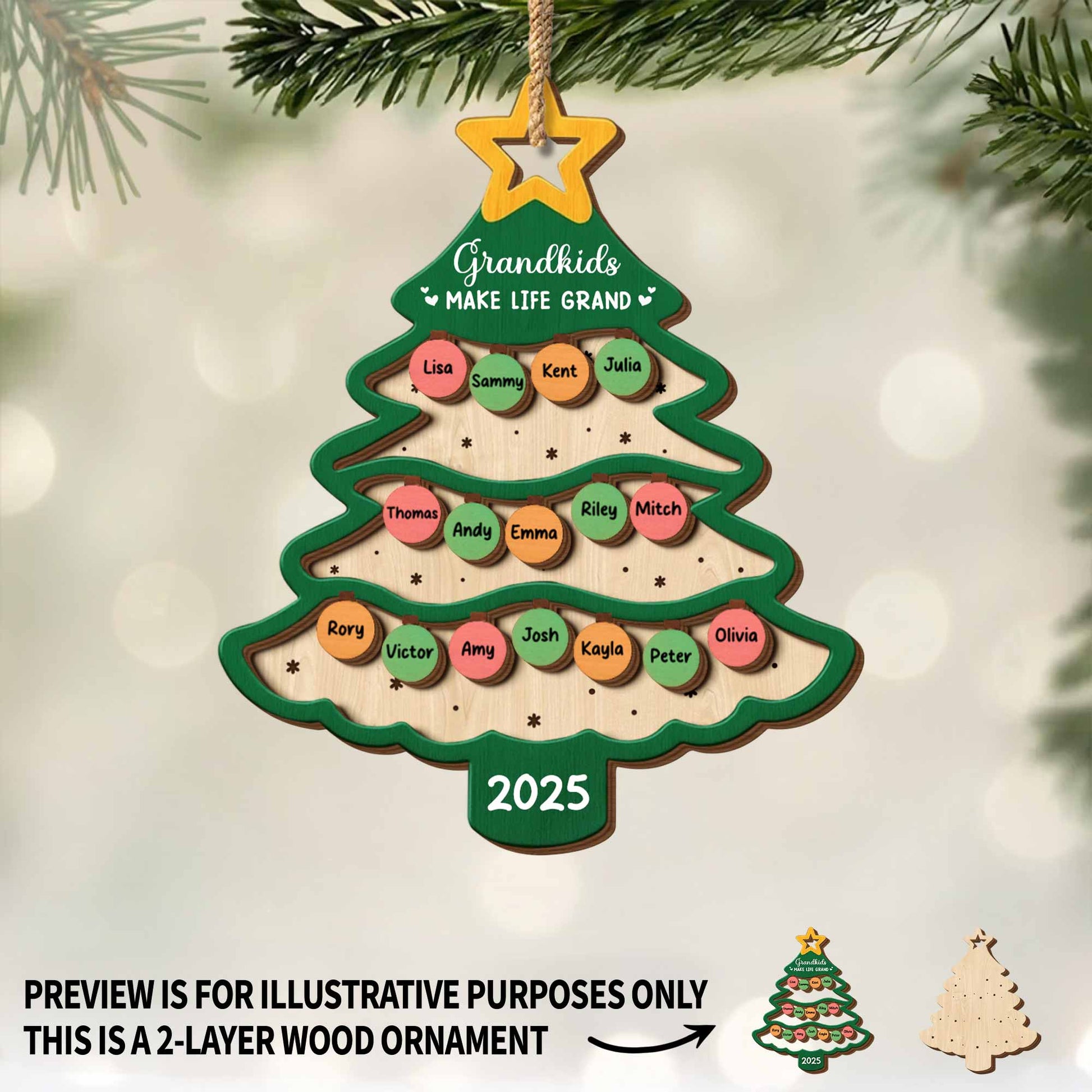 Grandkids Make Life Grand Christmas Tree