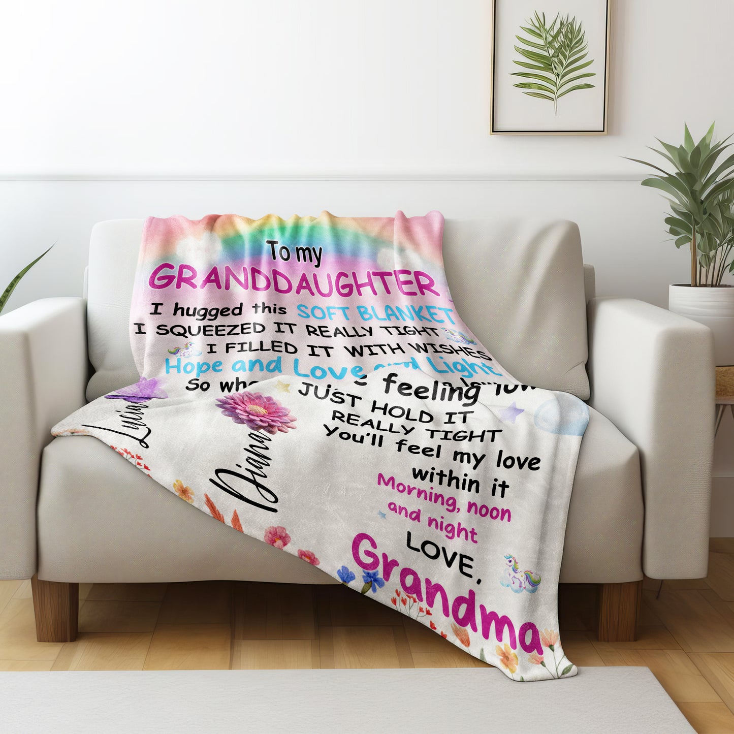Custom Family and Pet Silhouette Blanket