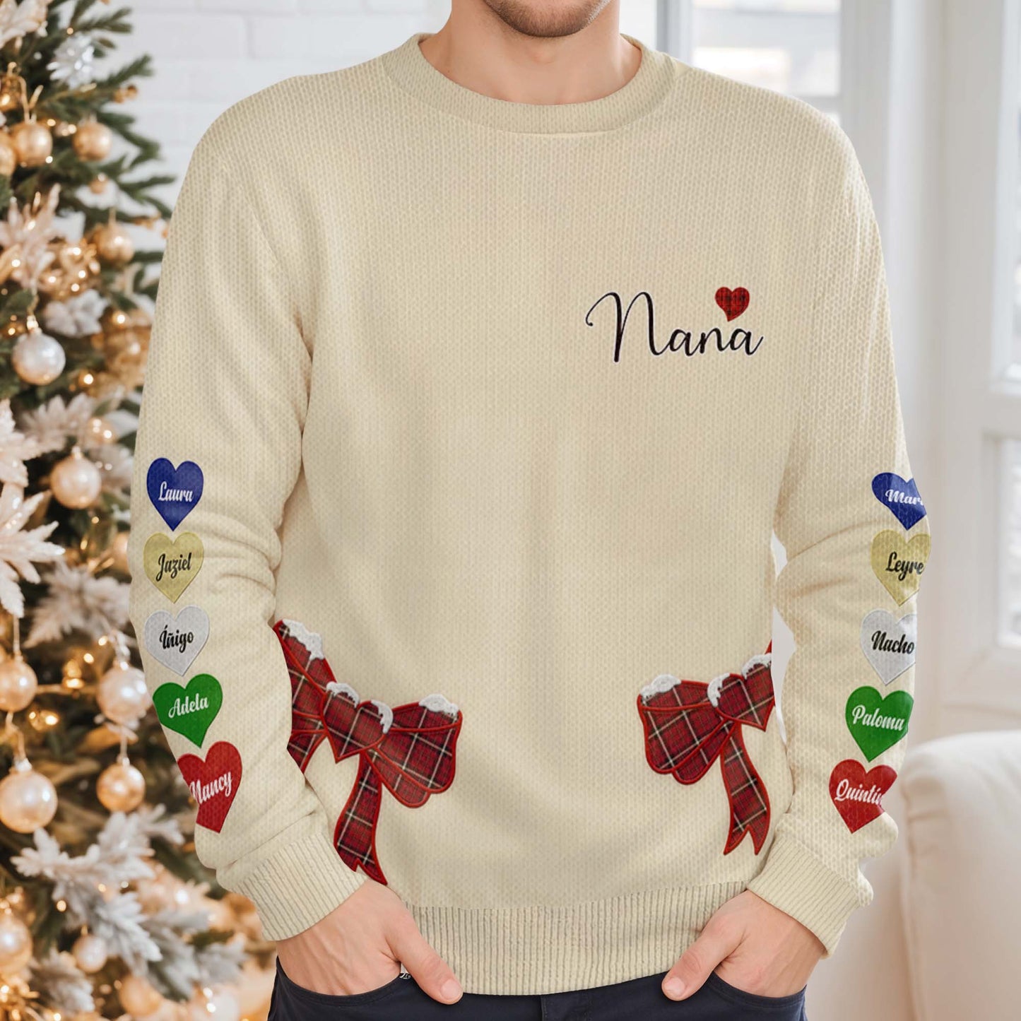 Nana Wrapped In Love With Festive Bows Jumper