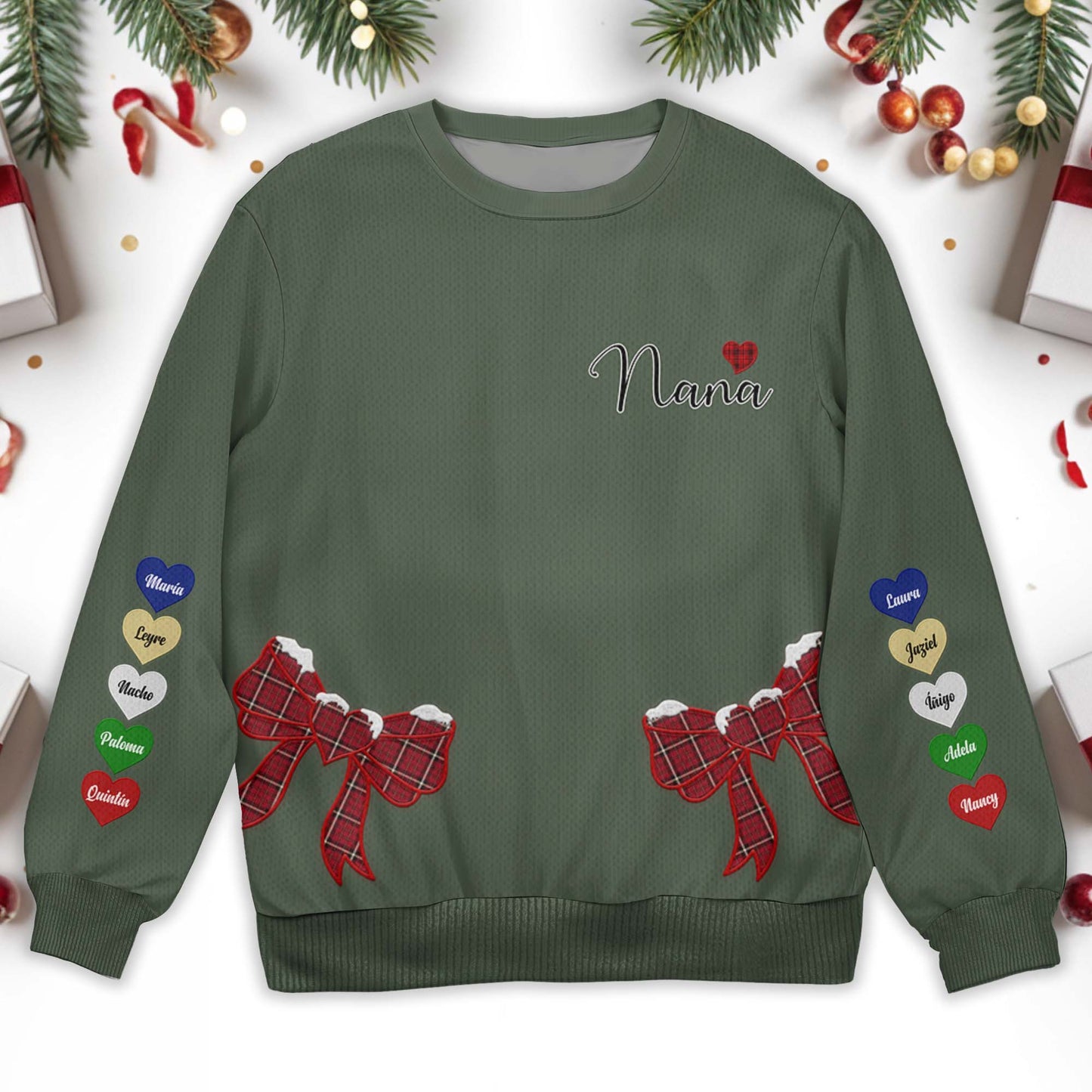 Nana Wrapped In Love With Festive Bows Jumper