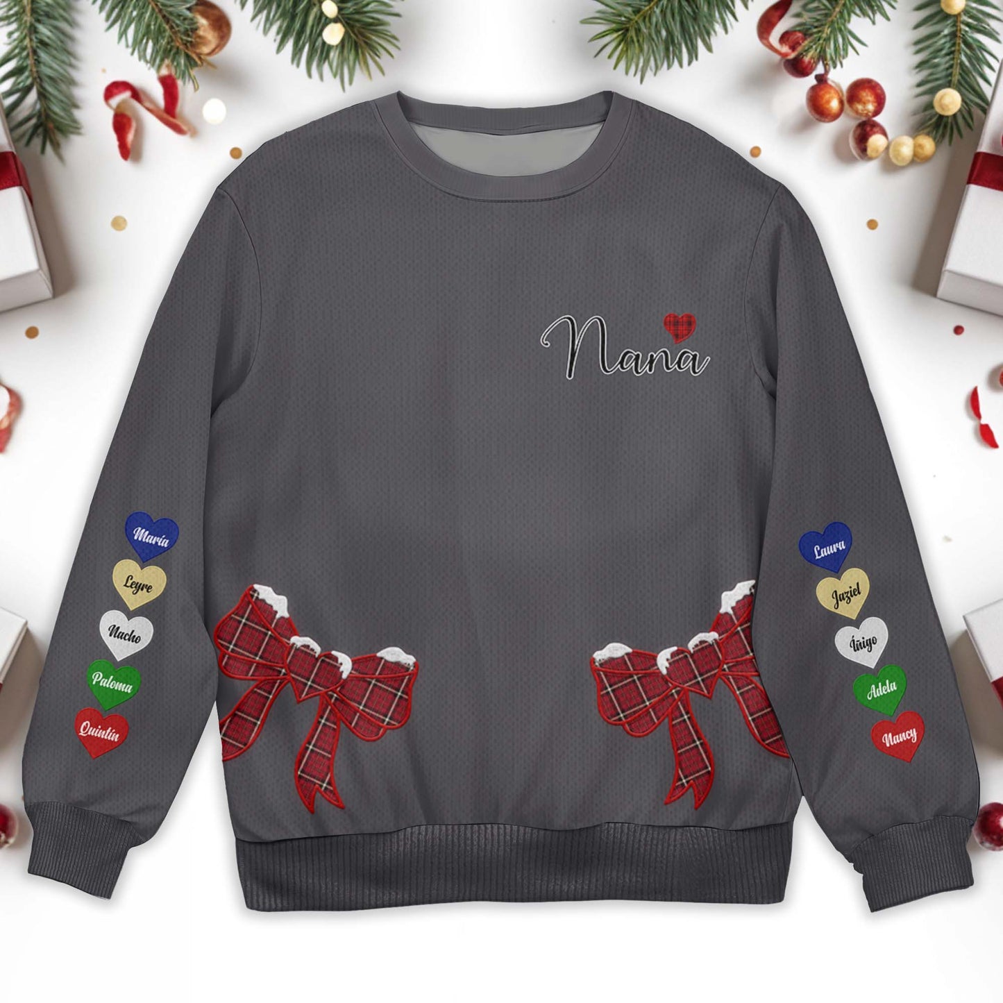 Nana Wrapped In Love With Festive Bows Jumper