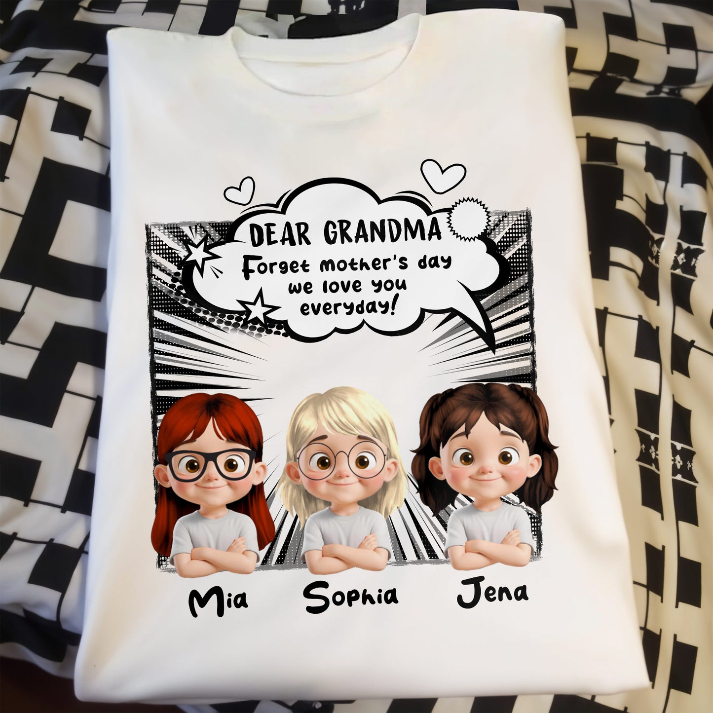 Dear Grandma, Forget Mother's Day We Love You Everyday, Cartoon Children