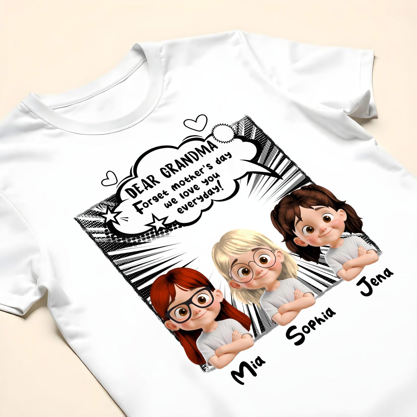 Dear Grandma, Forget Mother's Day We Love You Everyday, Cartoon Children