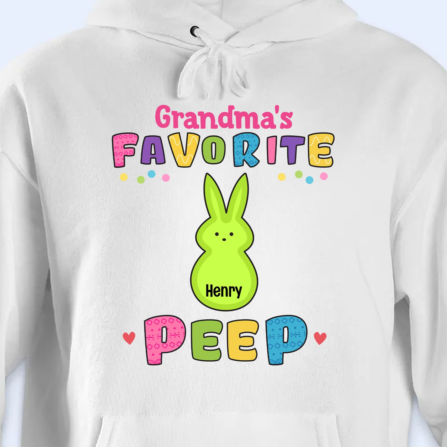 Grandma's Favorite Peep, Bunny and Colorful Letters