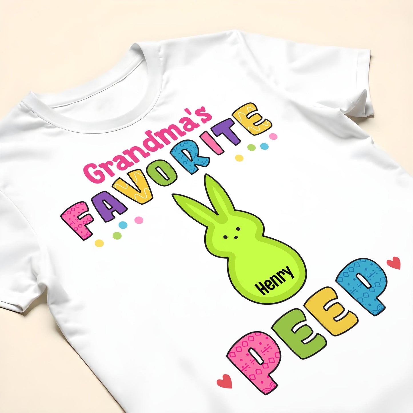 Grandma's Favorite Peep, Bunny and Colorful Letters