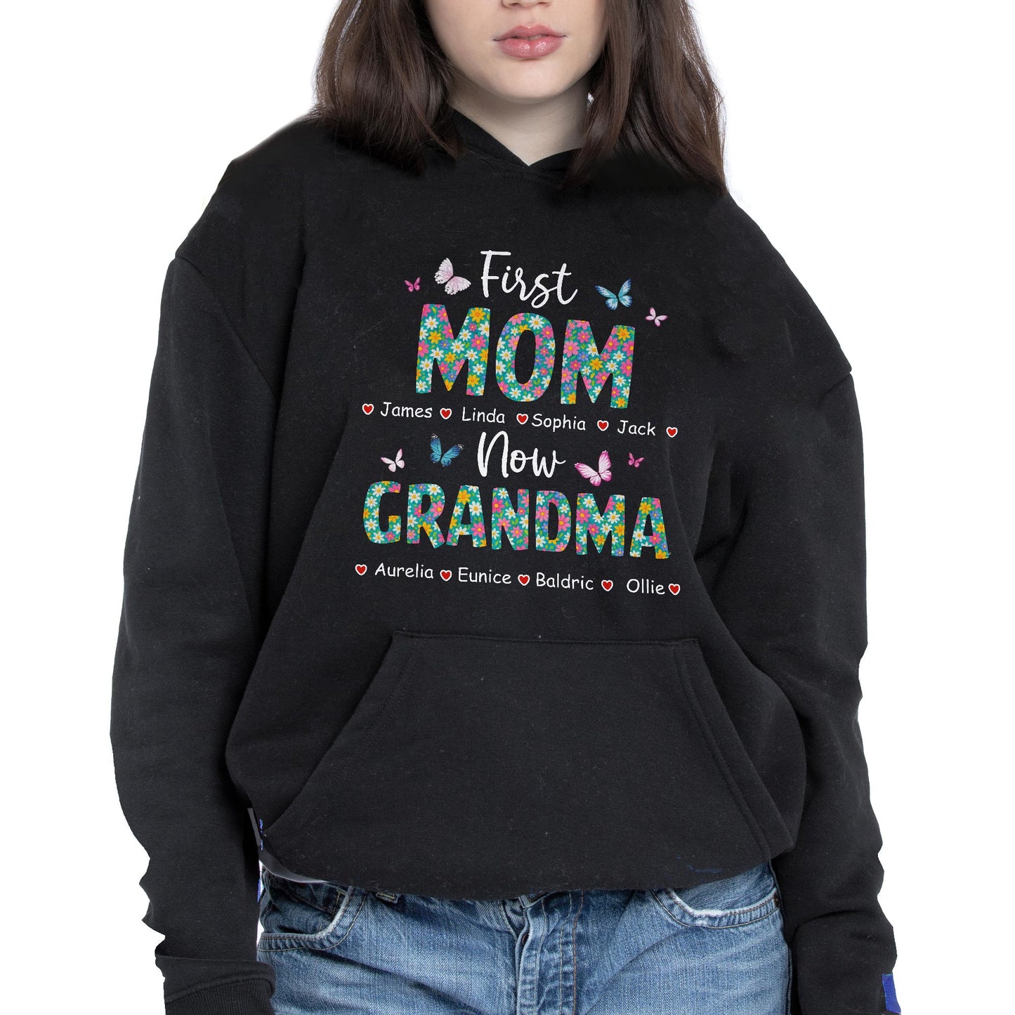 First Mom Now Grandma, Butterflies and Flowers