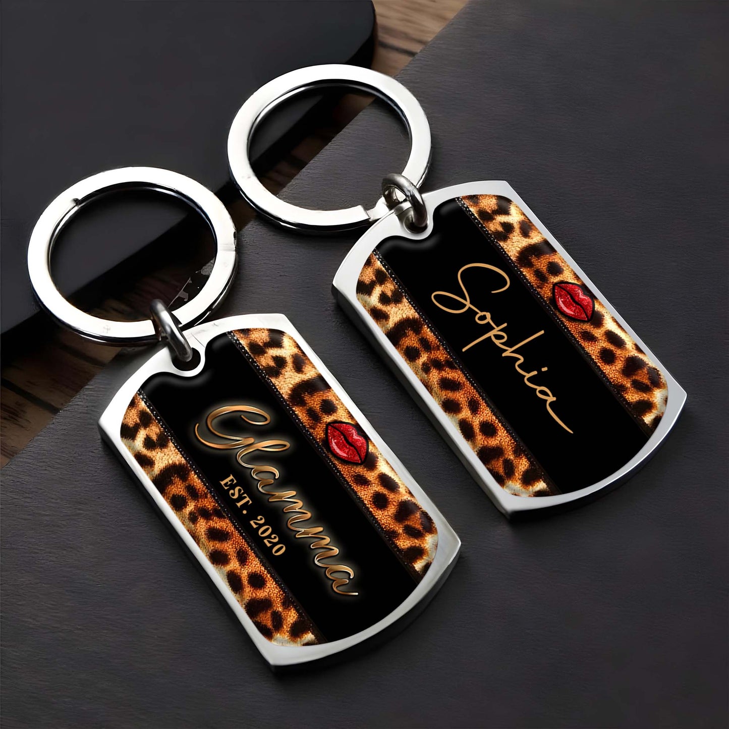 Glamorous Leopard Print With Red Lips