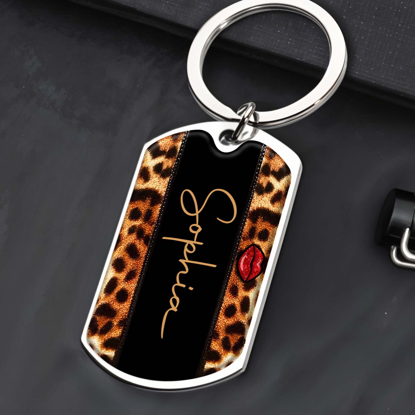 Glamorous Leopard Print With Red Lips