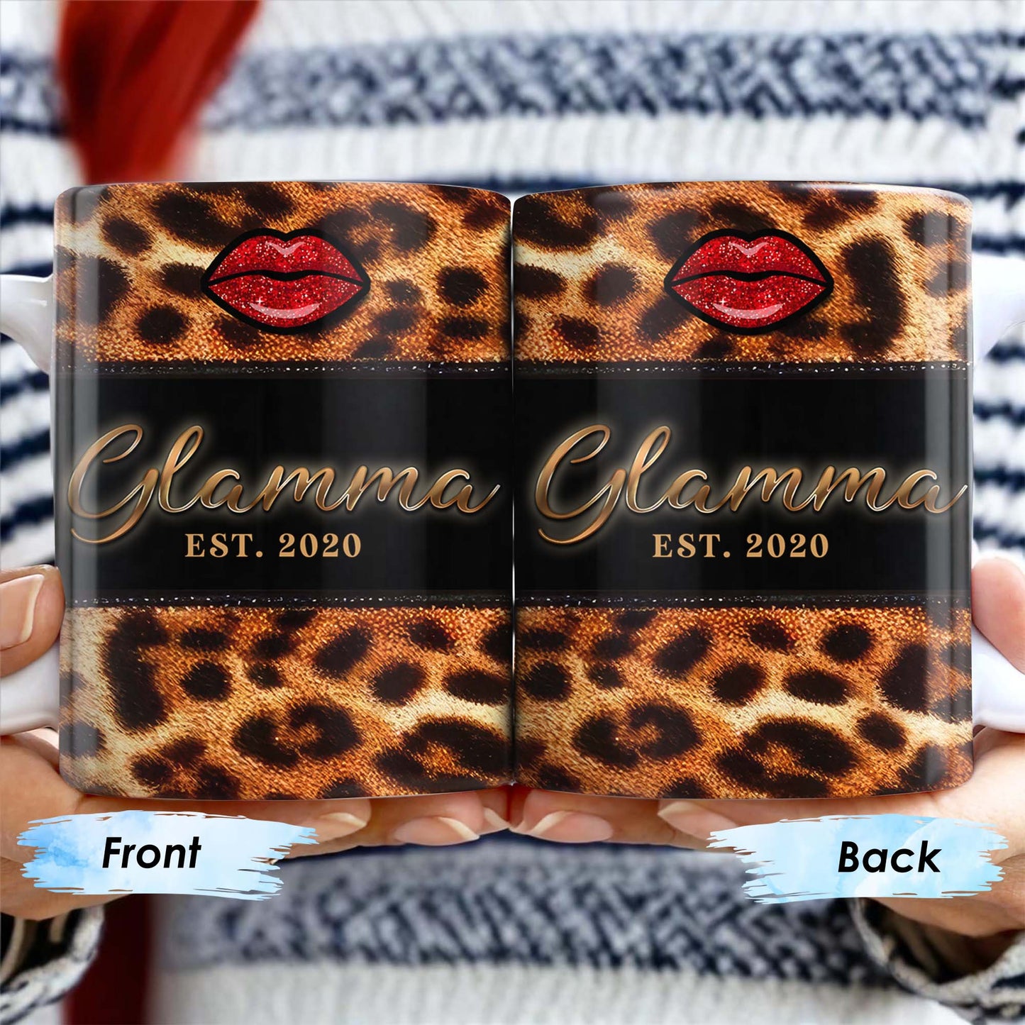Leopard Print And Red Lips Glamorous Coffee Mug