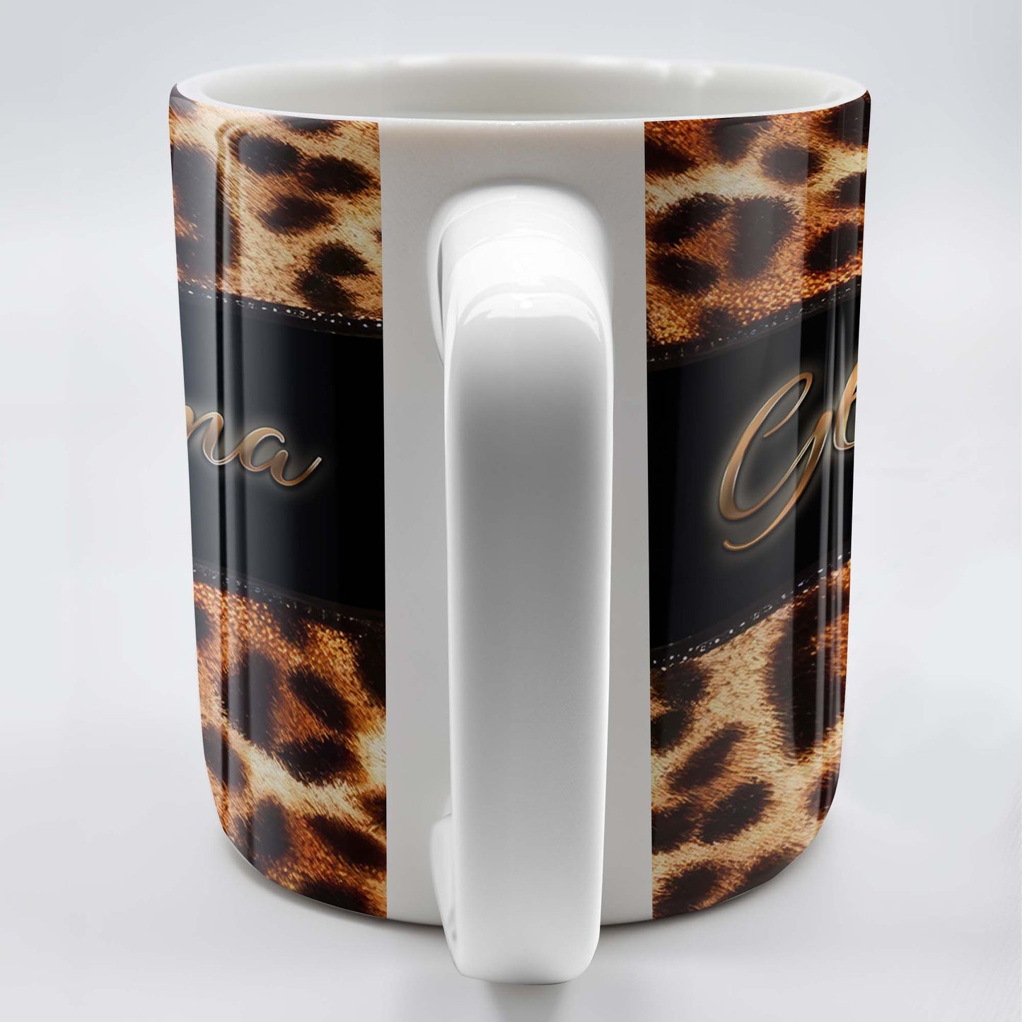Leopard Print And Red Lips Glamorous Coffee Mug
