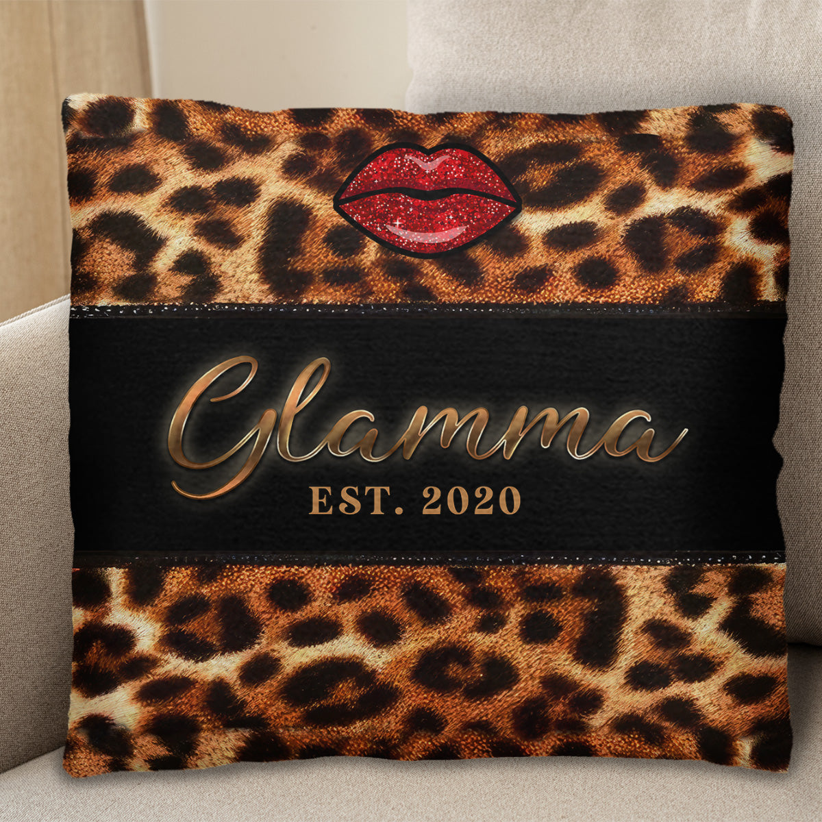 Glam and Glitz Forever Stylish With Leopard Print and Red Lips