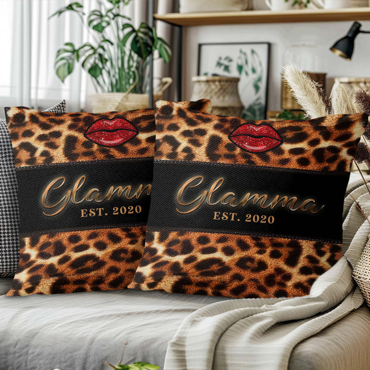 Glam and Glitz Forever Stylish With Leopard Print and Red Lips