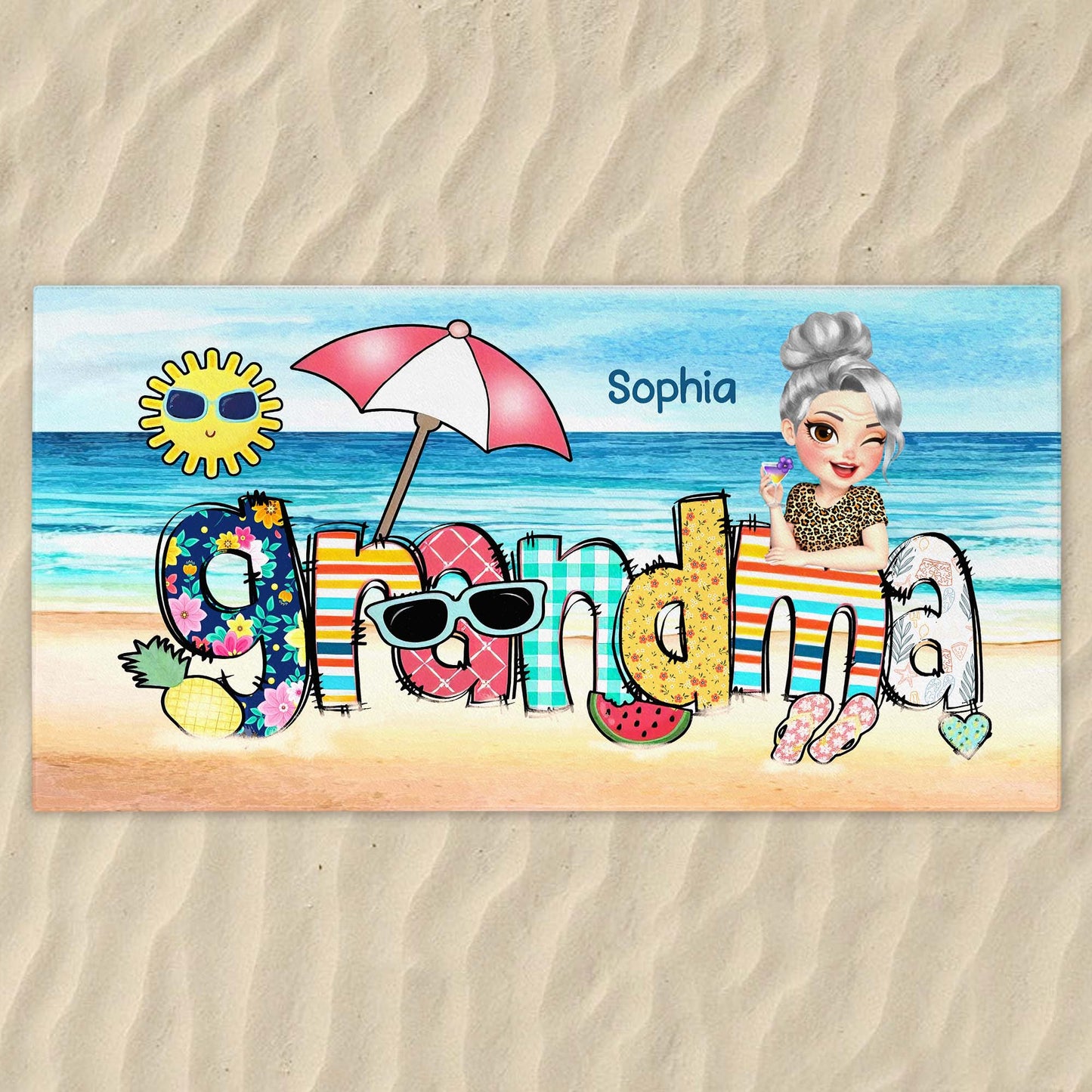 Summer Vibes Enjoy The Little Things Beach Umbrella, Sunglasses