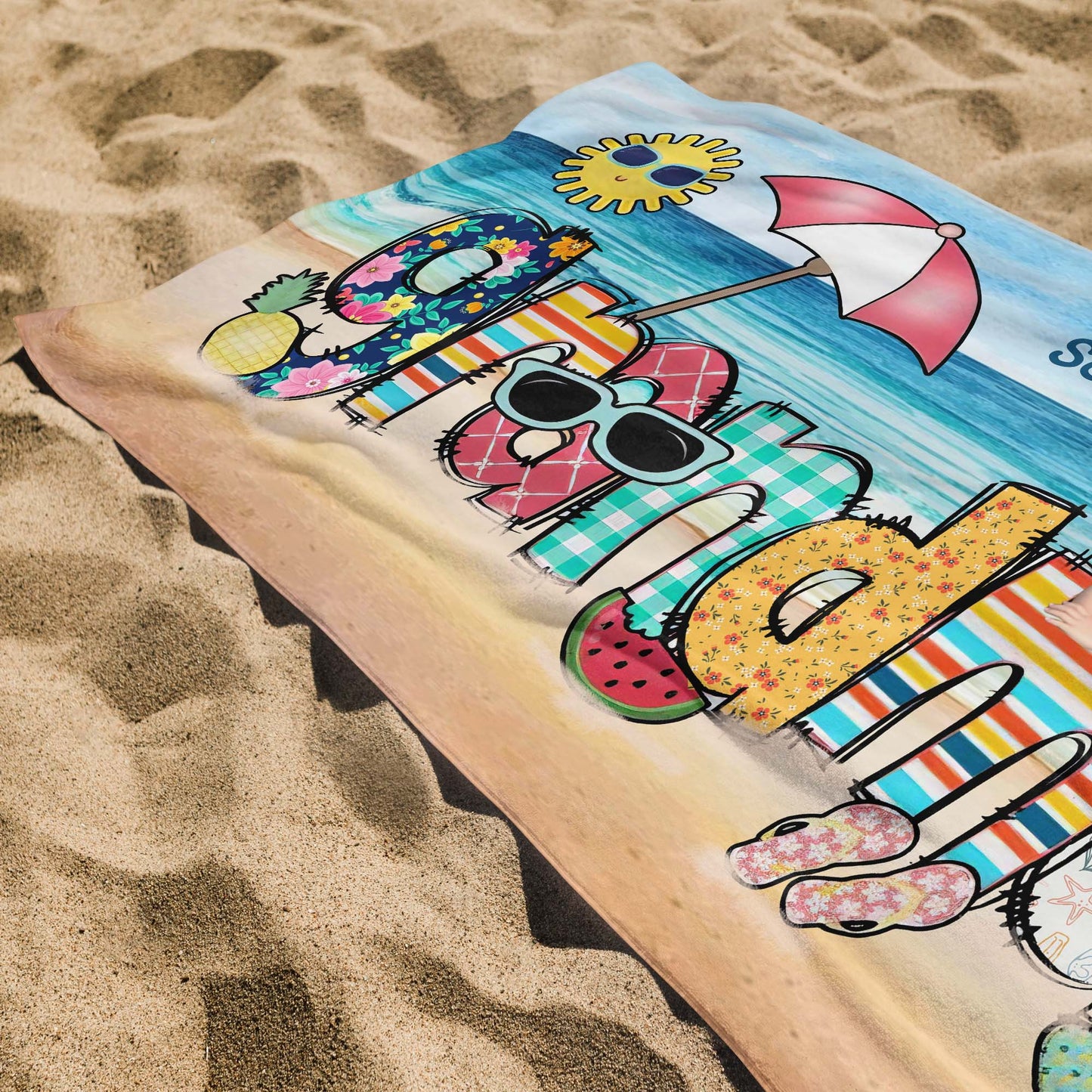 Summer Vibes Enjoy The Little Things Beach Umbrella, Sunglasses