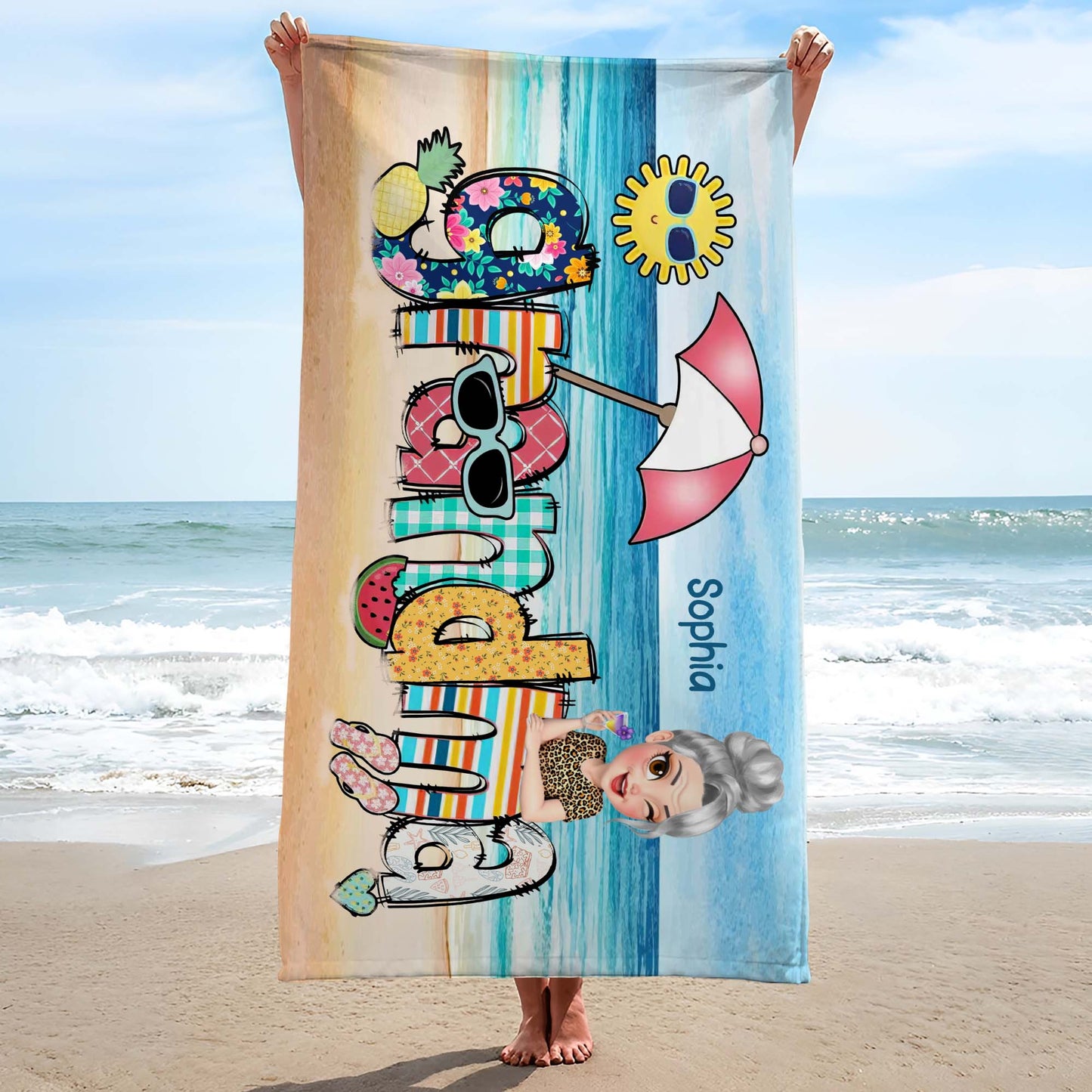 Summer Vibes Enjoy The Little Things Beach Umbrella, Sunglasses