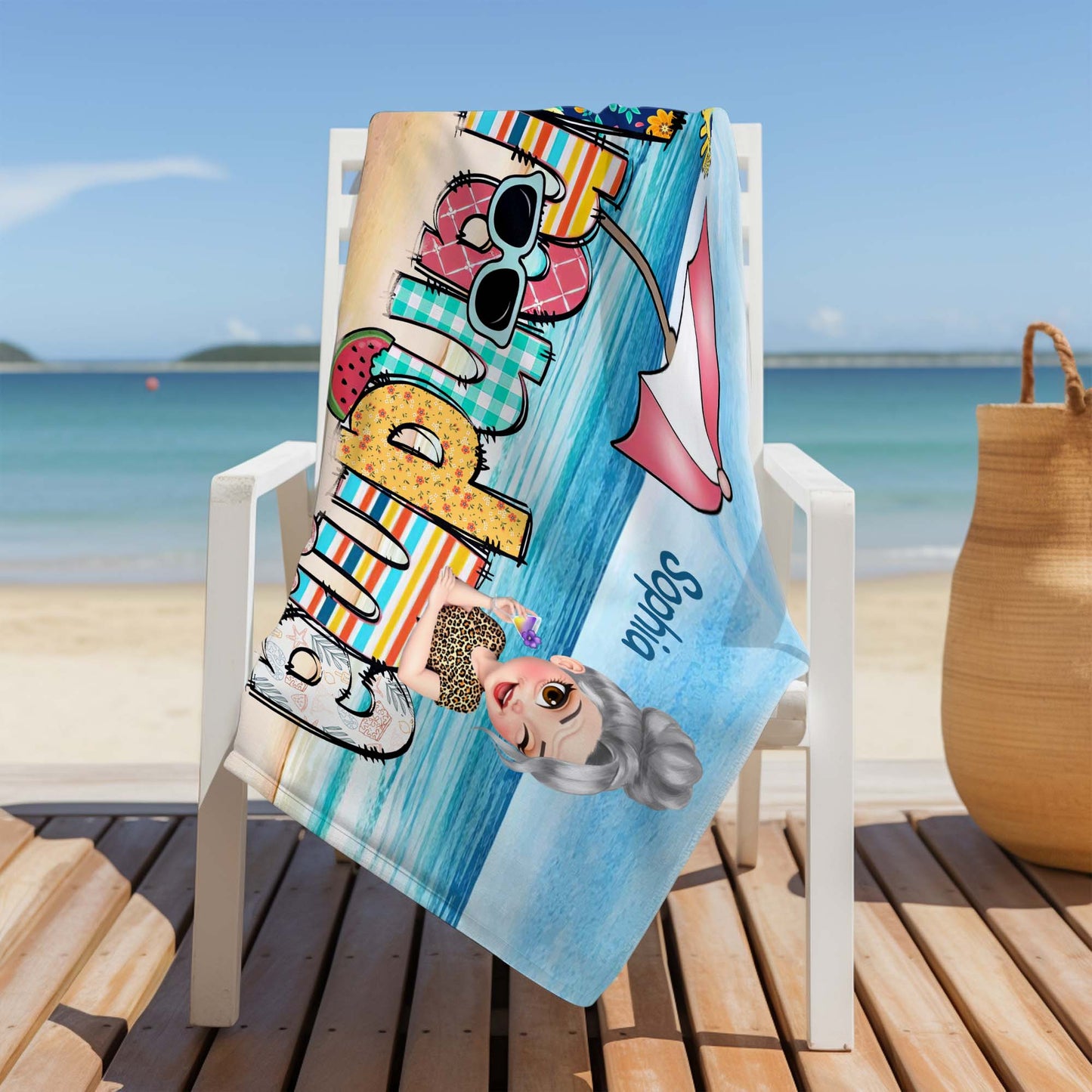 Summer Vibes Enjoy The Little Things Beach Umbrella, Sunglasses