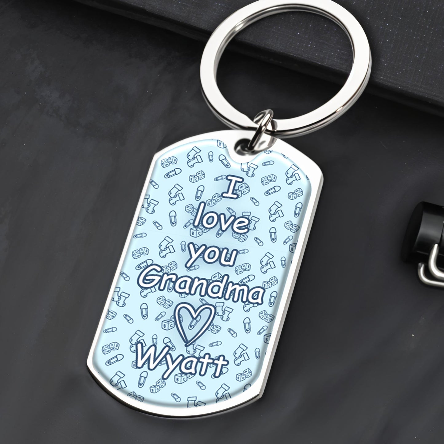 Cherished Bond Between Grandma And Grandchild - Personalized Custom Keychain - GRM048_KCH