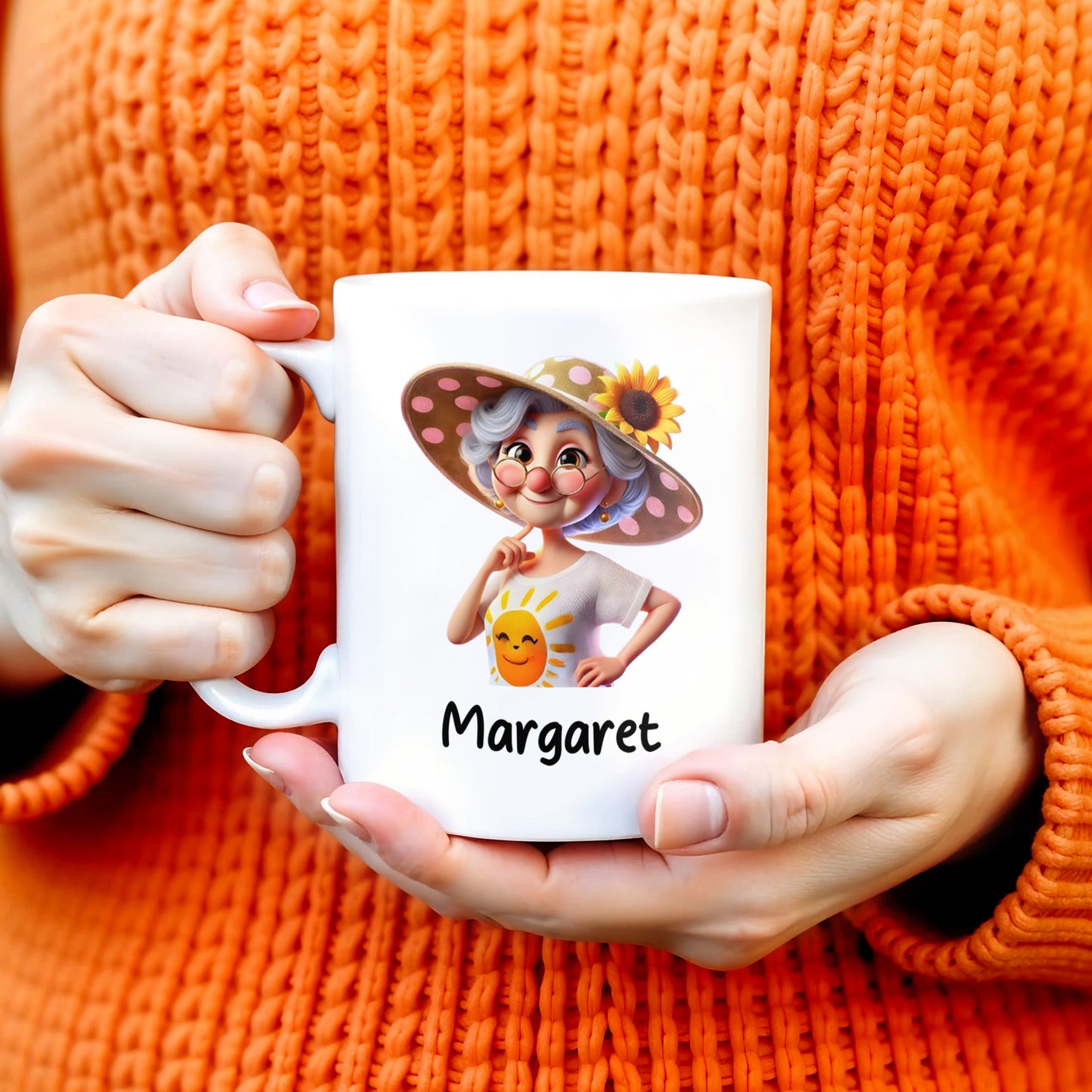 Grandma Amazing Woman With Sunflower And Smiling Sun