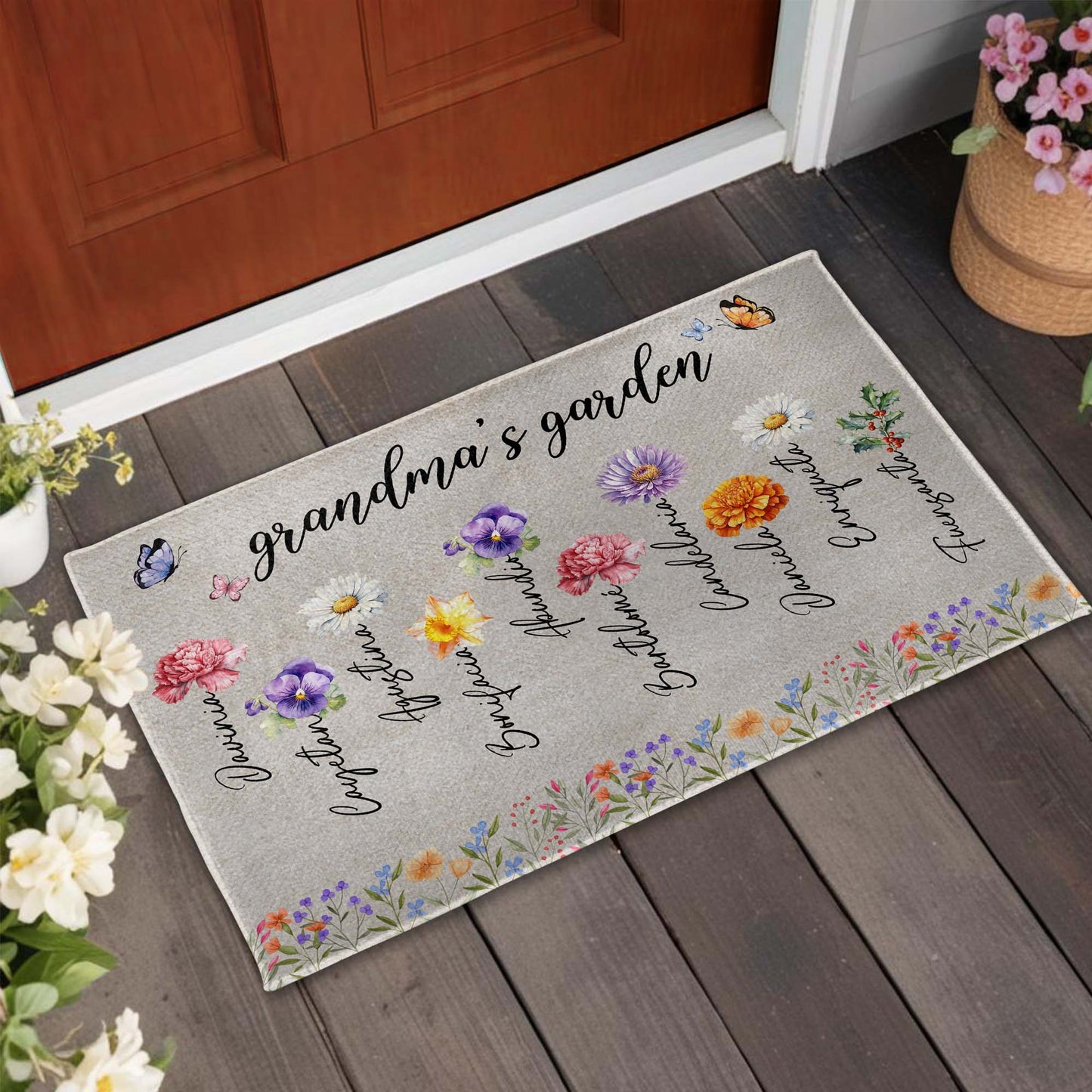Grandma's Garden Where Love Blooms With Colorful Flowers