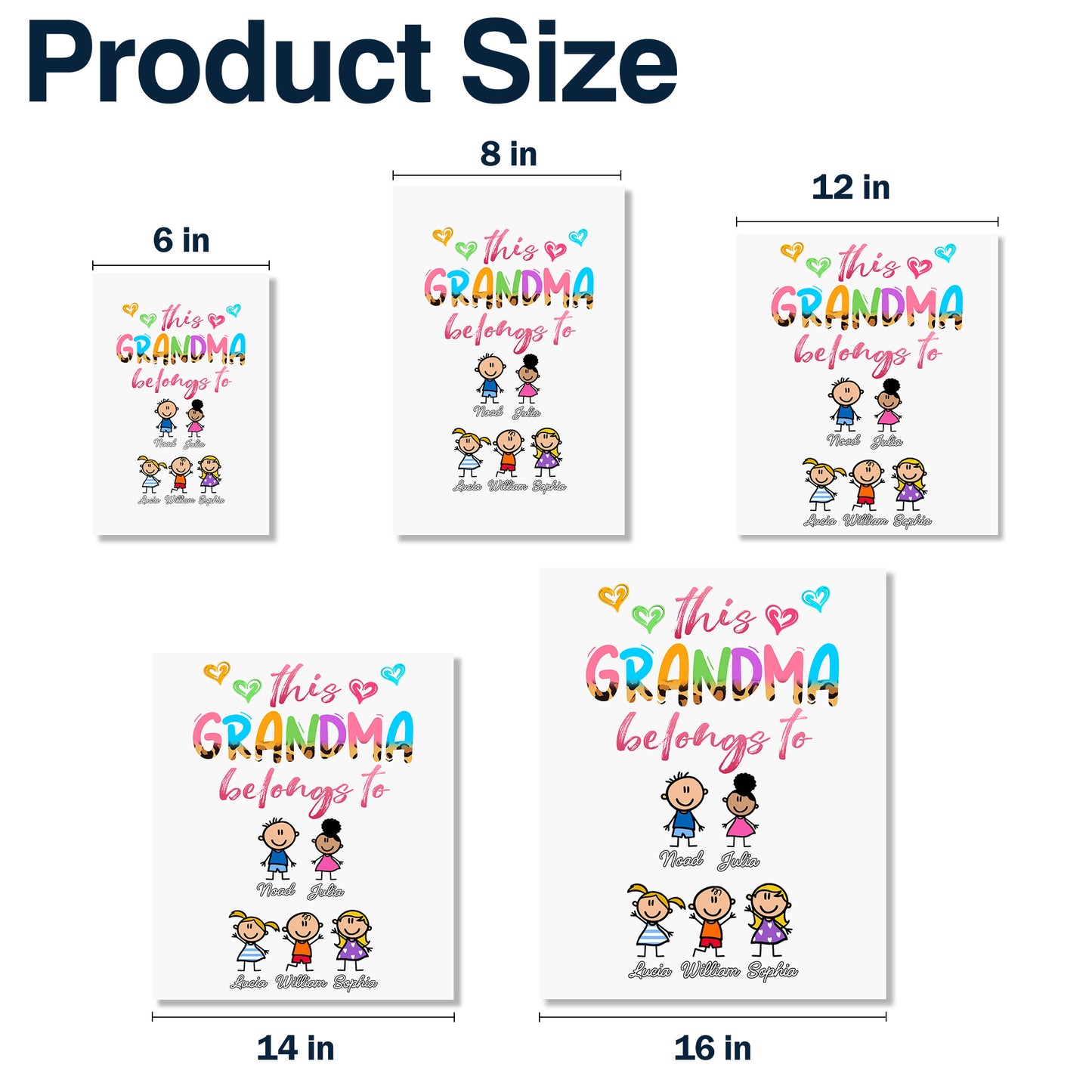 This Grandma Belongs To Hearts And Cartoon Children Decal