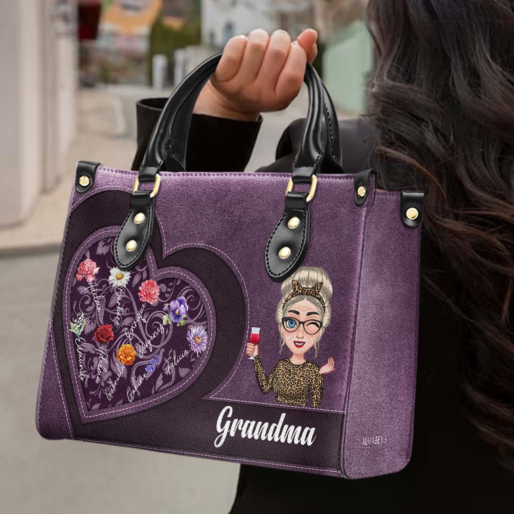 To Grandma With Love Forever Heart And Flowers Design