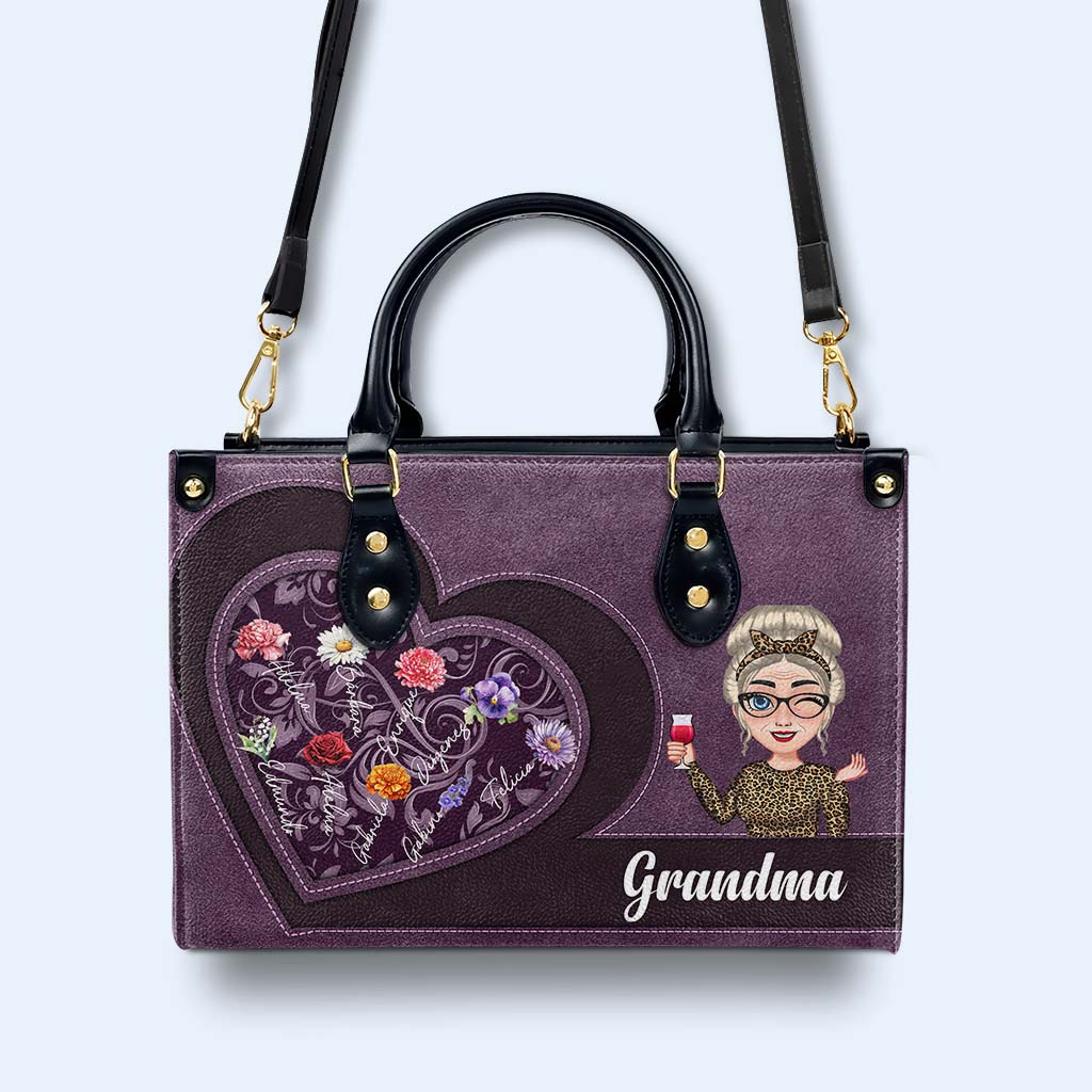 To Grandma With Love Forever Heart And Flowers Design