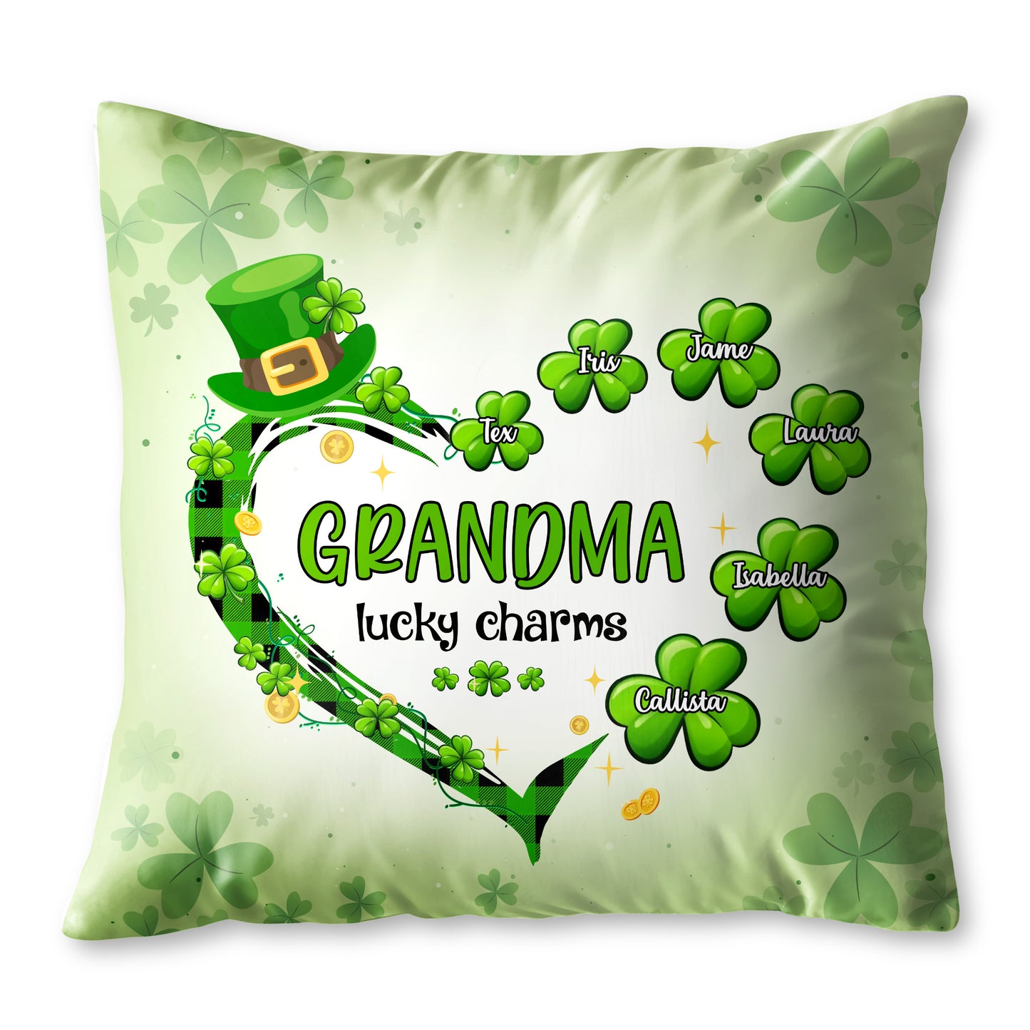 Grandma Lucky Charms, Four-Leaf Clovers And Leprechaun Hat