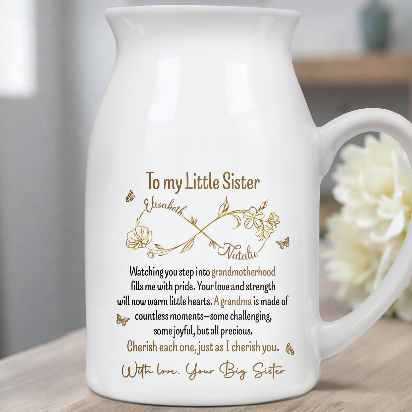To My Little Sister, Watching You Step Into Grandmotherhood, Flowers