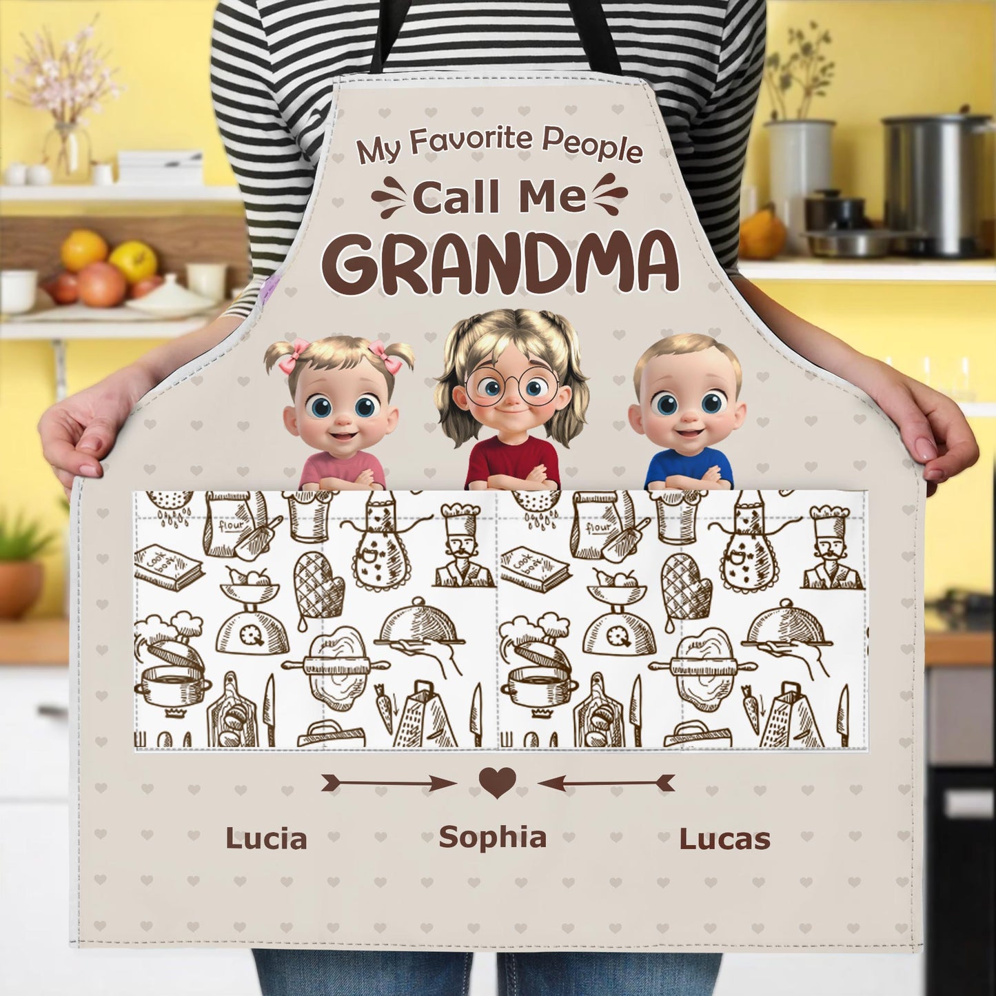 My Favorite People Call Me Grandma, Cartoons of Grandchildren and Baking Items