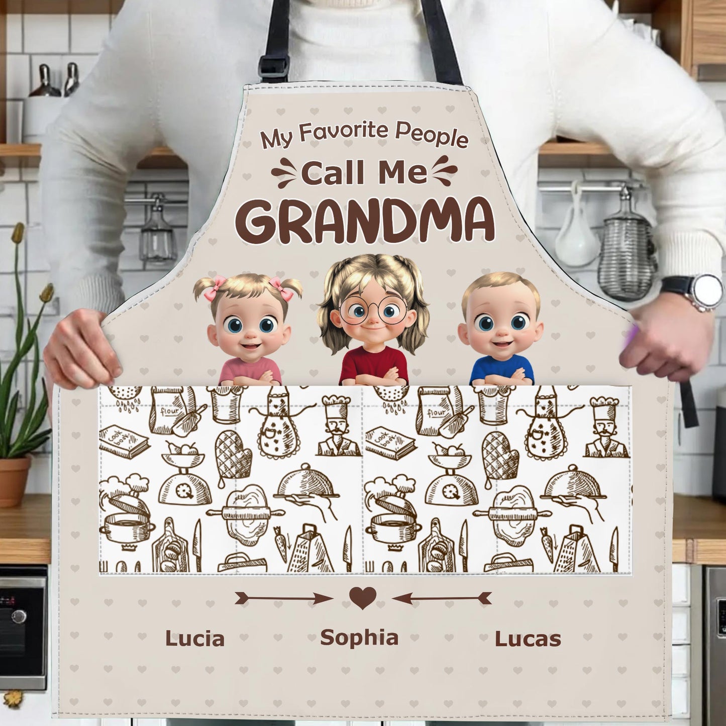 My Favorite People Call Me Grandma, Cartoons of Grandchildren and Baking Items