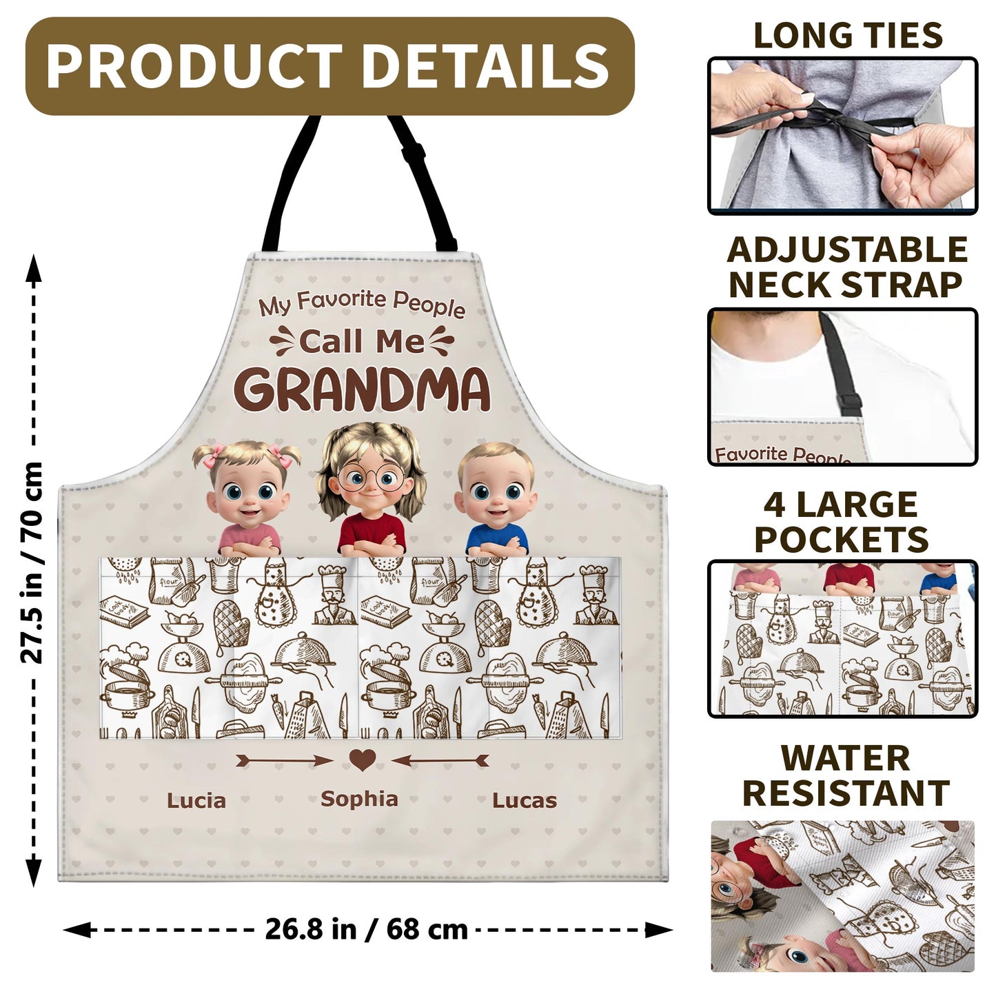 My Favorite People Call Me Grandma, Cartoons of Grandchildren and Baking Items