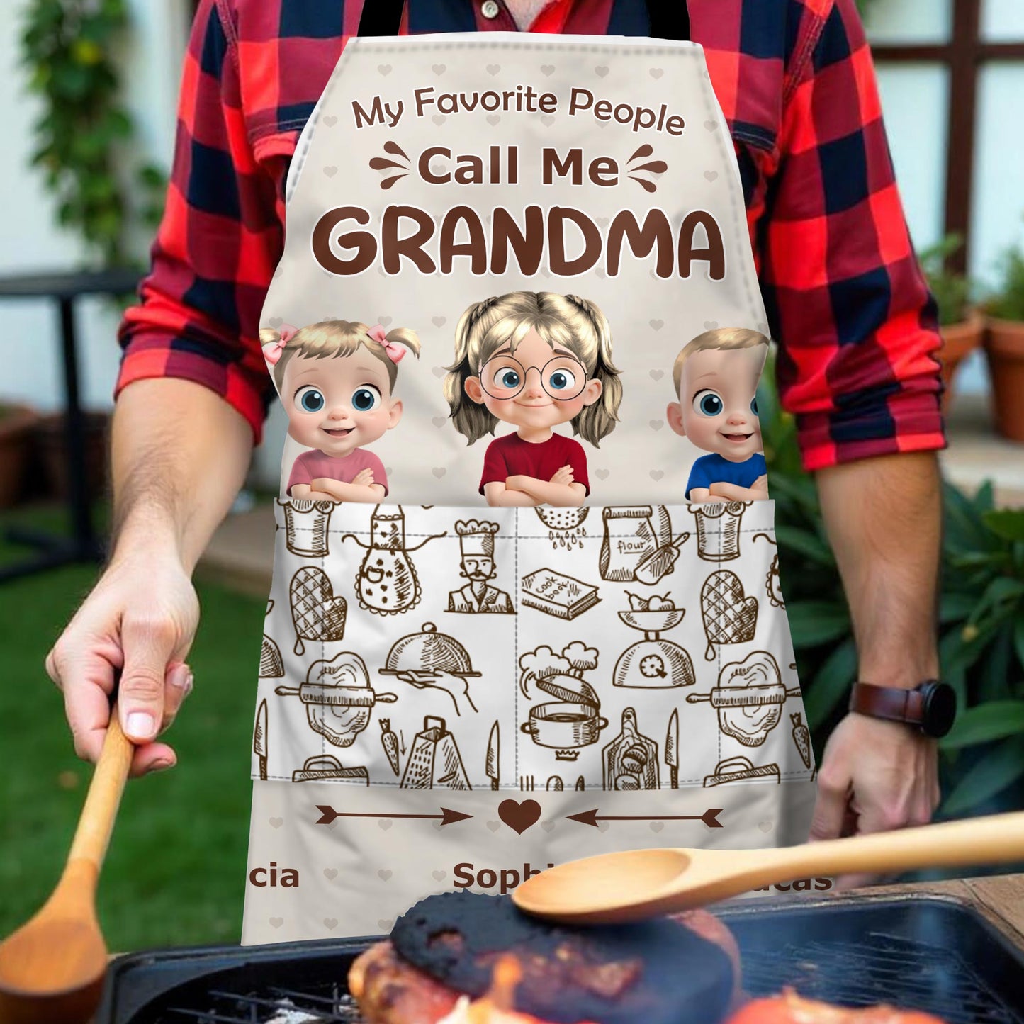 My Favorite People Call Me Grandma, Cartoons of Grandchildren and Baking Items