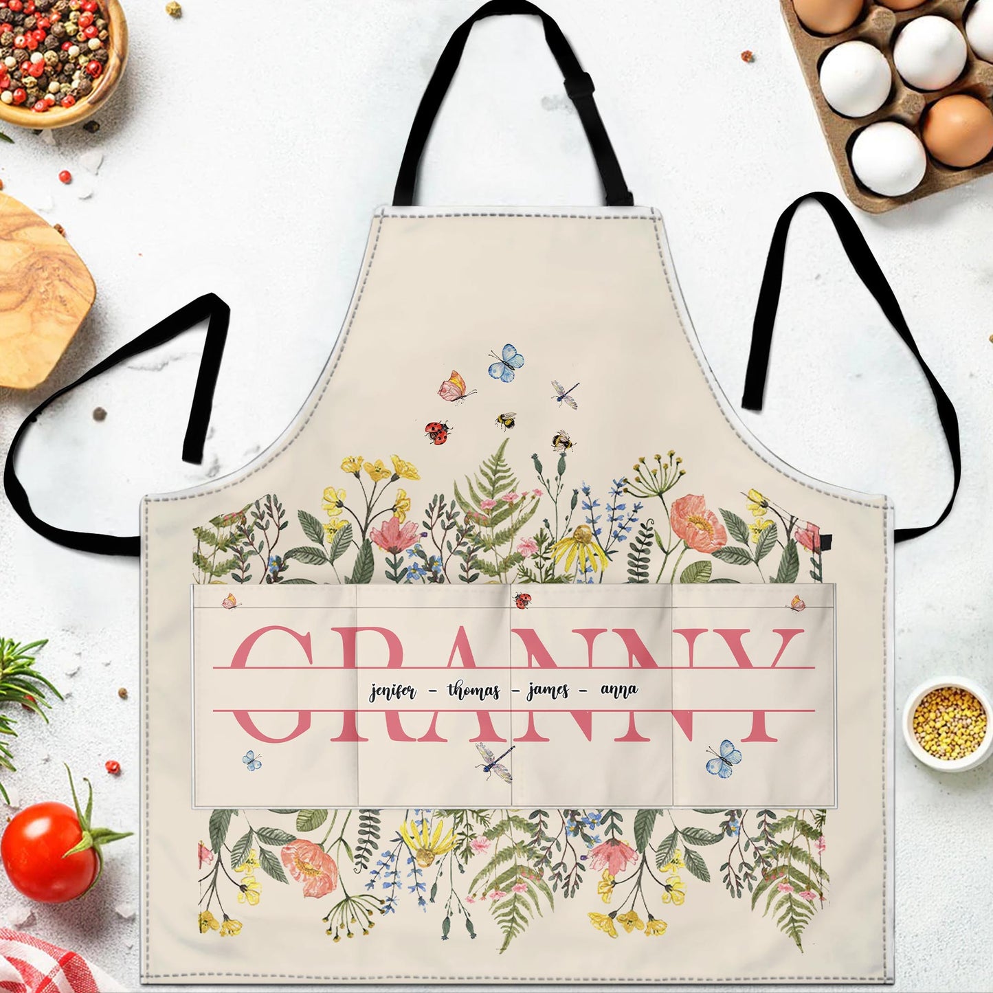 Granny, Flowers and Butterflies Apron