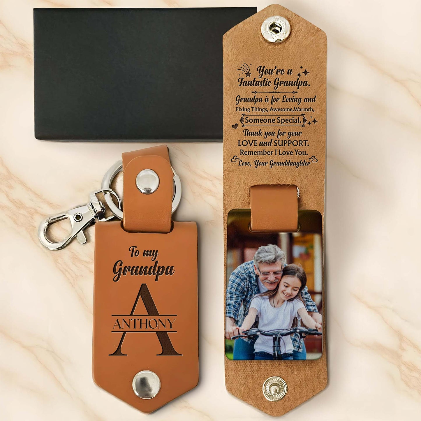 You're A Fantastic Grandpa, Keychain With Photo Insert