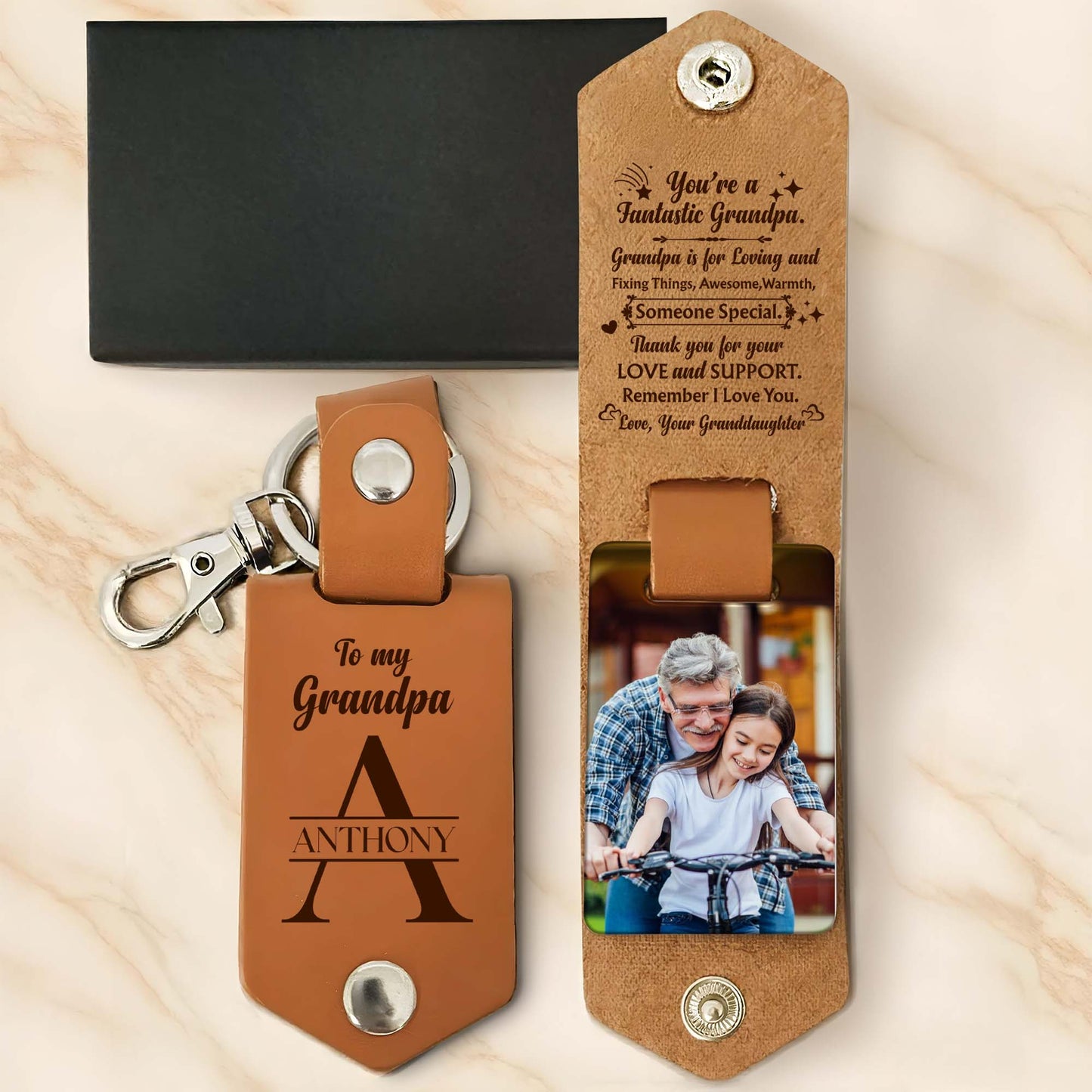 You're A Fantastic Grandpa, Keychain With Photo Insert