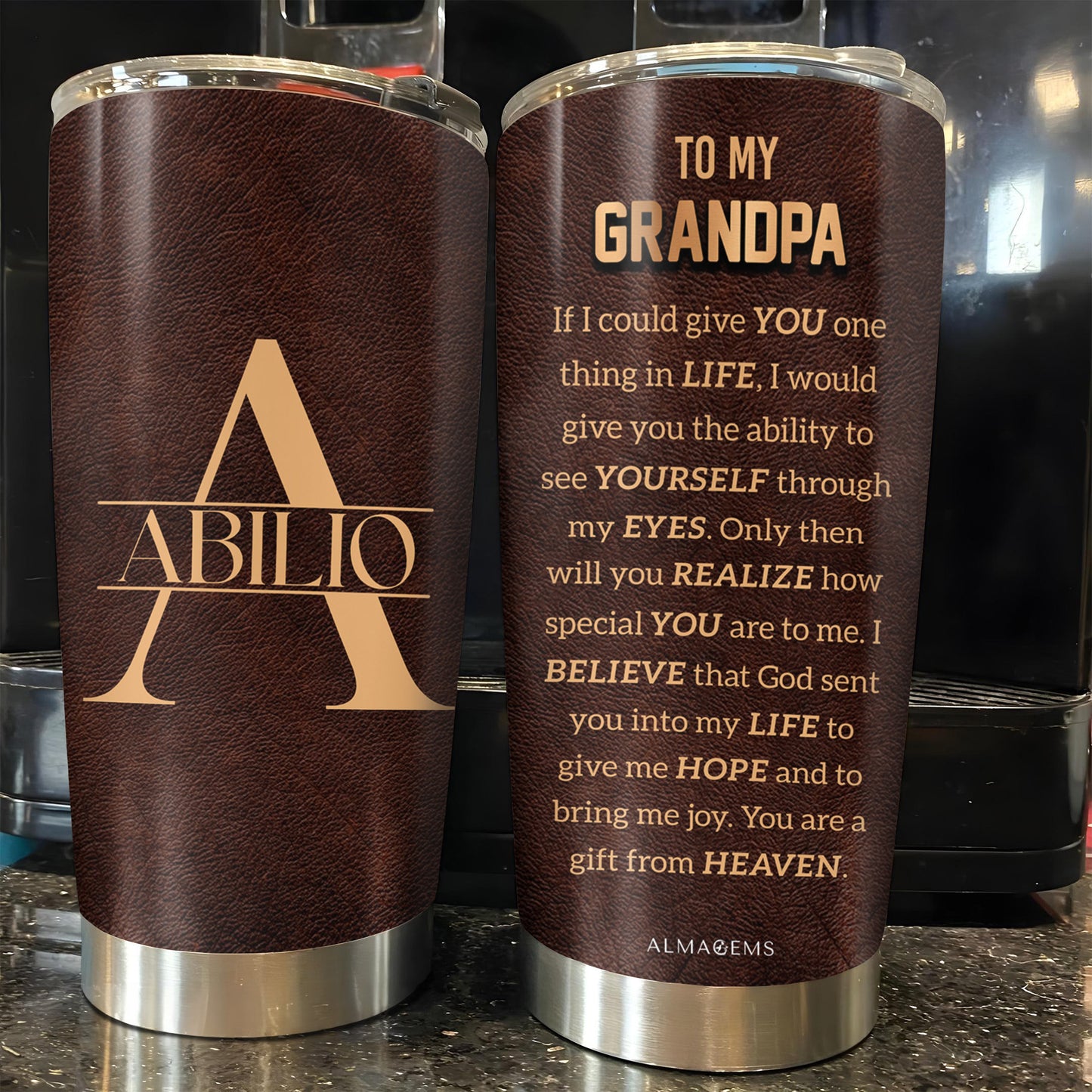 Personalized Luxury Monogram Stainless Steel Tumbler